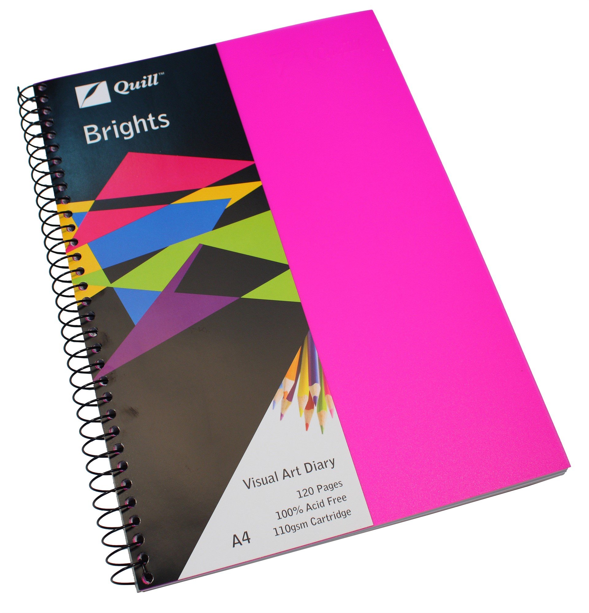 Quill - Cuaderno de bocetos (tamaño A4, 110 g/m², 120 páginas), color rosa