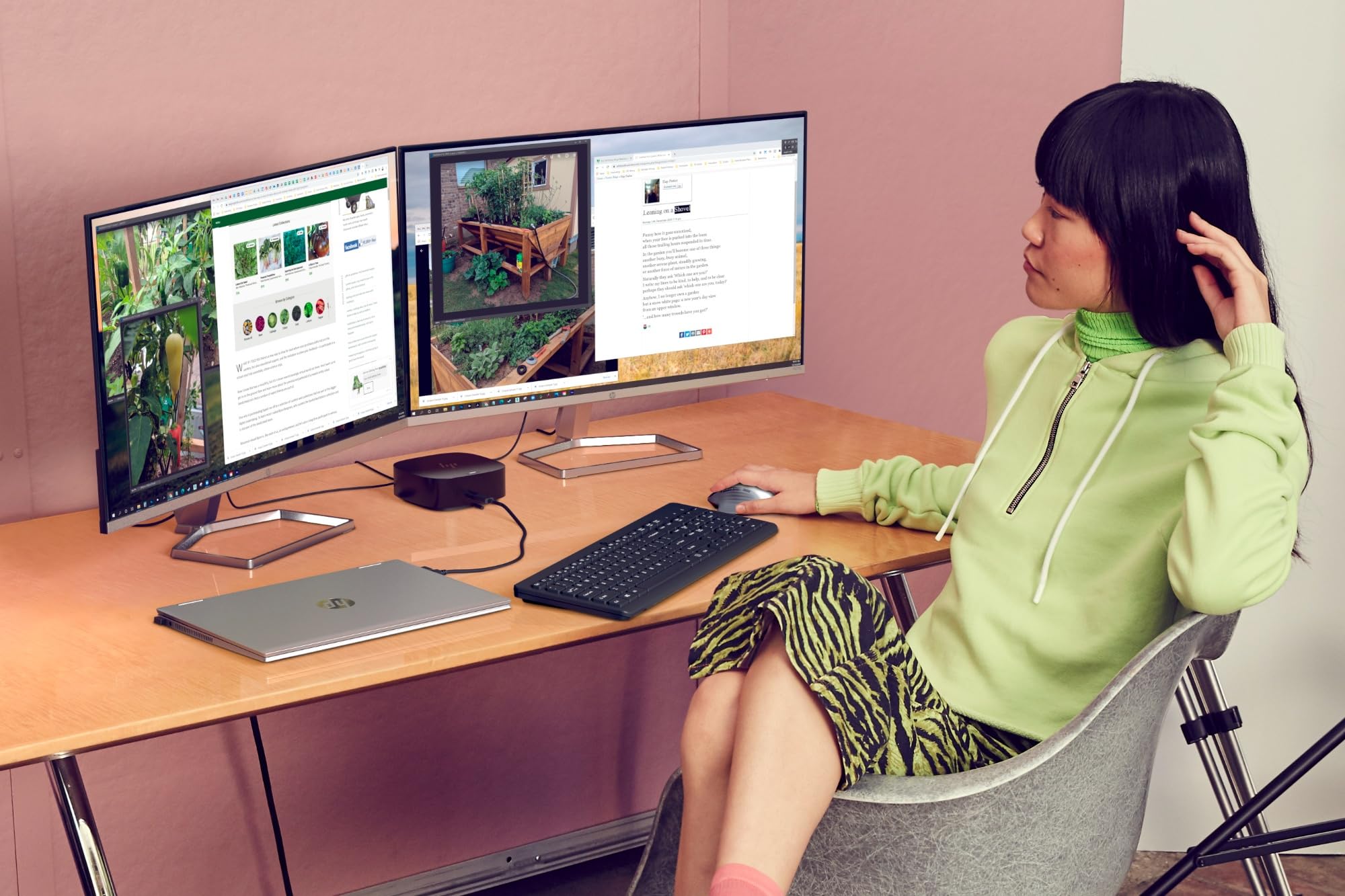 HP M27fq - Monitor 27" QHD (2560x1440, IPS, AMD FreeSync, 5 ms, 99% sRGB, 300 Nits, Antirreflejo, Low Blue Light Eyesafe, Diseño de Microborde, HDMI y DisplayPort) Negro con Soporte Plata