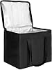 Food Delivery Bag, 70L 52x35x39cm Black Large Insulated Cooler Bag, Waterproof Pizza Delivery Bags, Reusable Grocery Shopping Bags, Picnic Bag, Warm, Cooler Bags for Food, Grocery Delivery Bag Hold