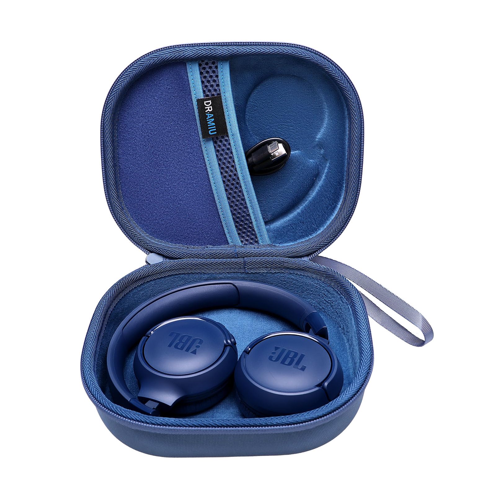 DR·AMIU Hard Case for JBL Tune 510BT/ 520BT/ 660NC/ 670NC/ 500/ JBL Live 460NC/ 670NC/ JR 460NC, Junior 320BT / 470NC Small Headphones, Blue EVA Travel Case