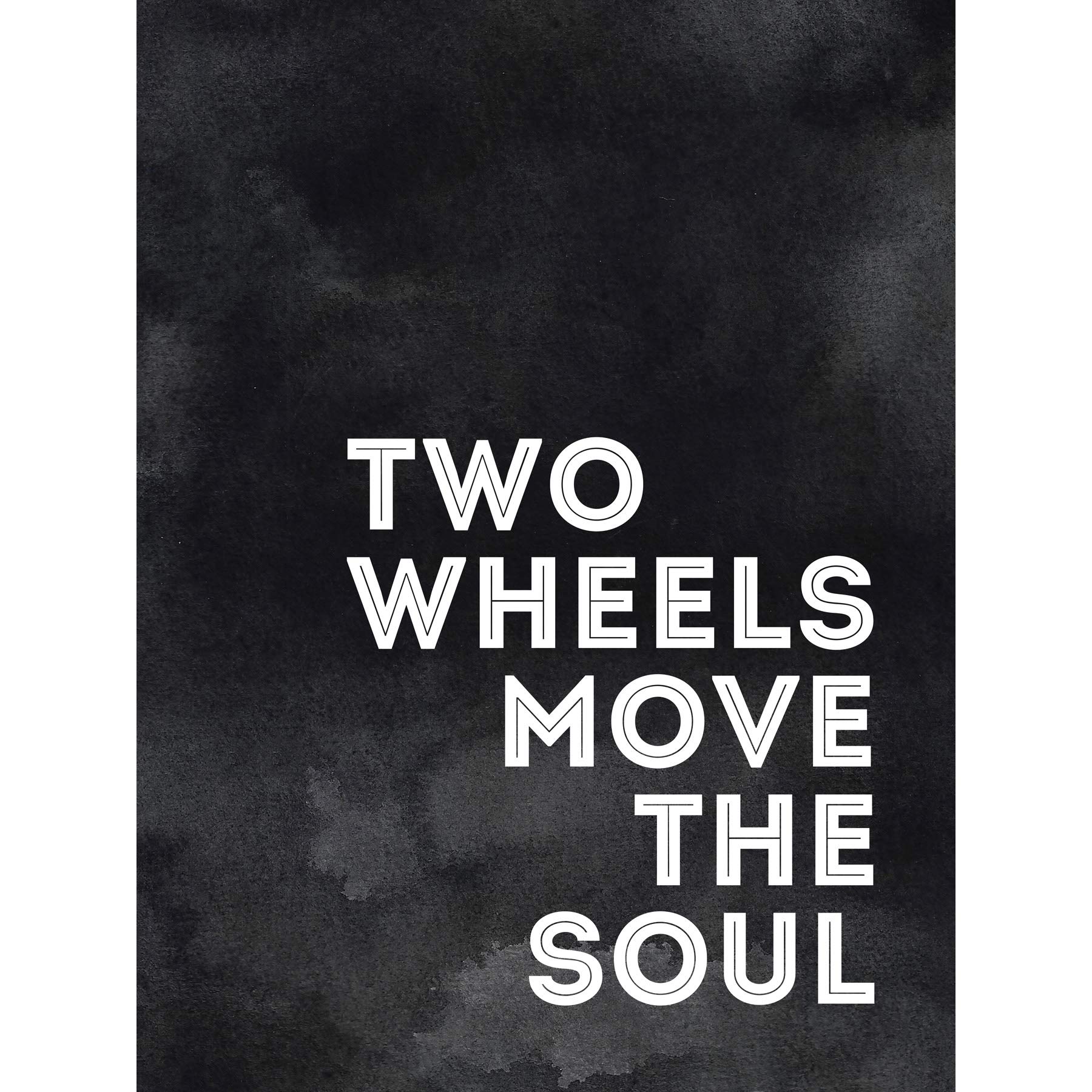 Wee Blue Coo Two Wheels Move The Soul Large Wall Art Poster Print Thick Paper 18X24 Inch