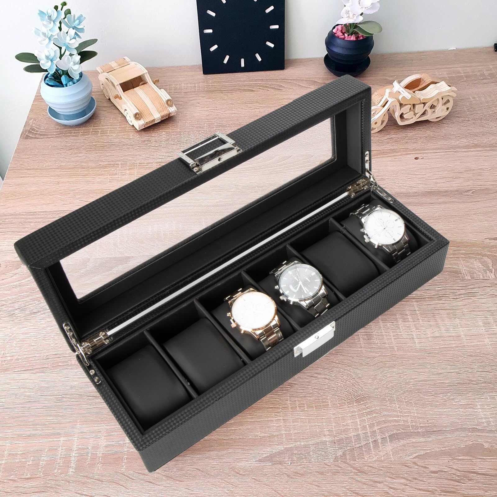 Amazon.co.jp: Calife 6本 時計ケース 高級腕時計収納ボックス 時計