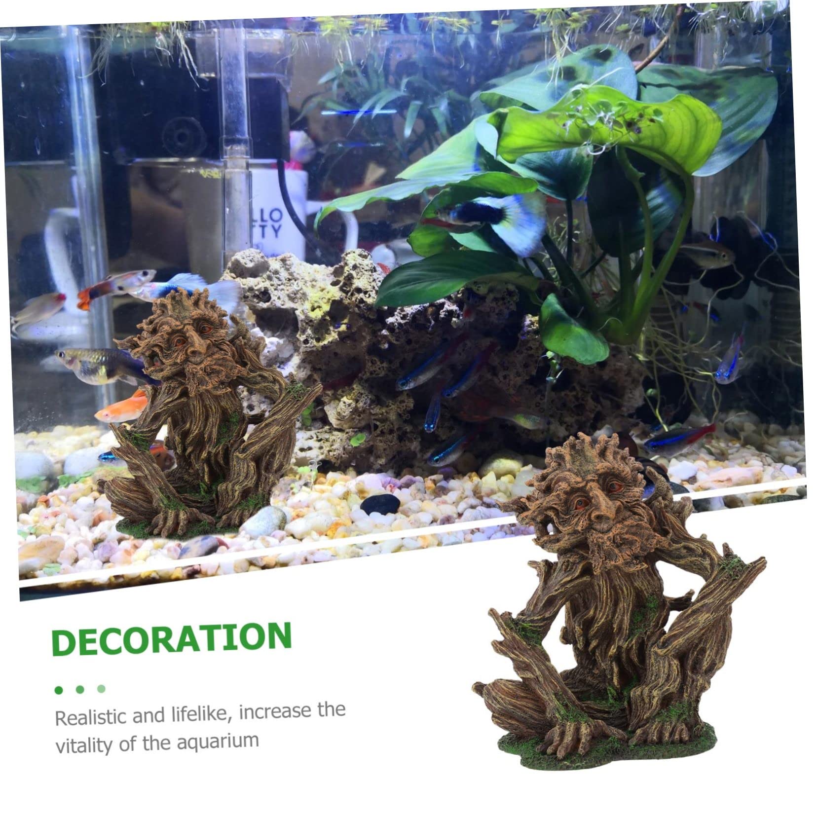 in Form Eines Menschlichen Gesichts Realistische Aquarium aus Kunstharz mit Fischversteck Kreativer Harzbaum als Versteck und Deko für Aquarium und Garnelen