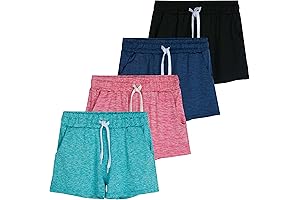 4 Pack: Girls Performance Athletic Dry-Fit Shorts For Optimal Comfort
