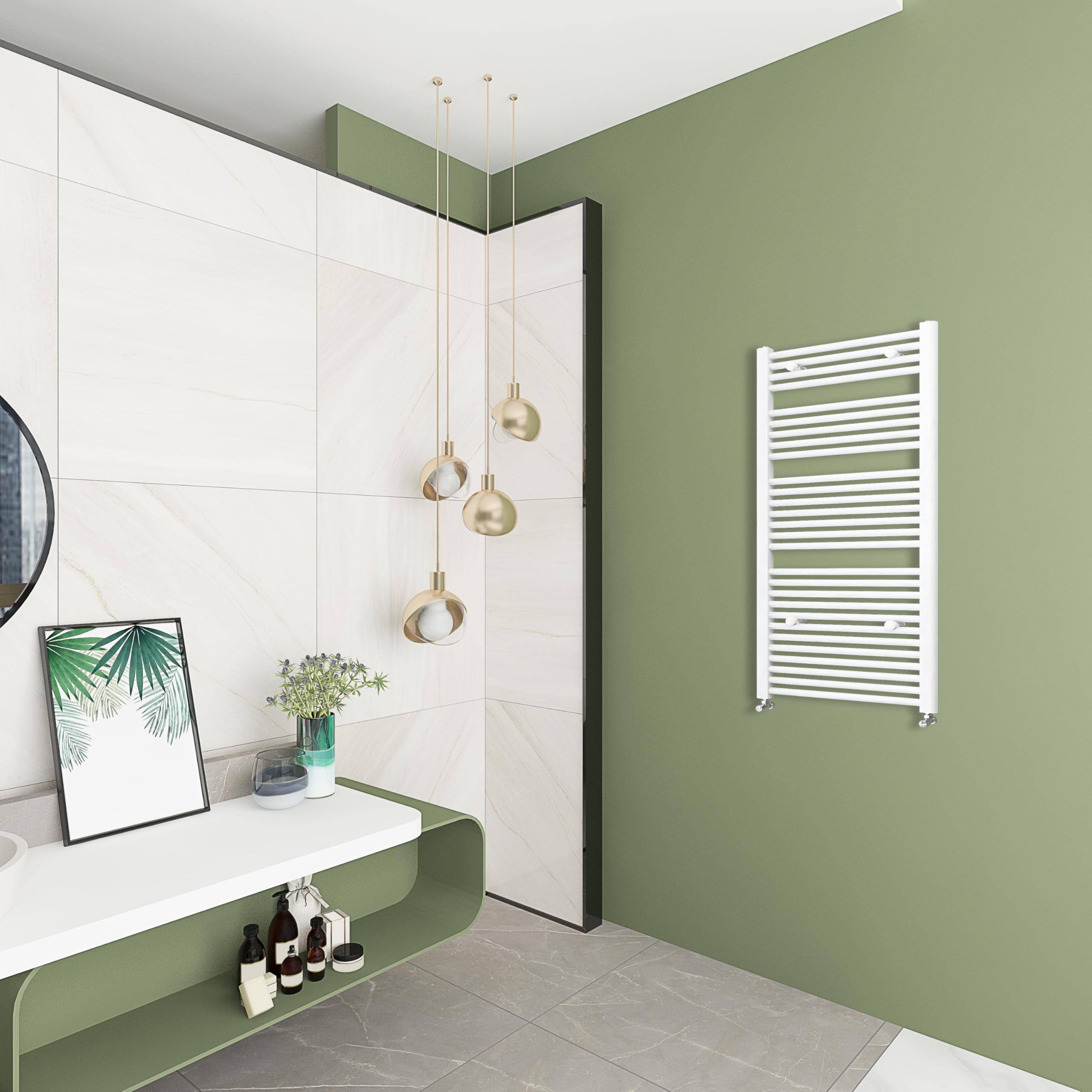Sky Bathroom White | 1200X550mm Straight Heated Towel Rail Radiator Ladder Warmer Radiator