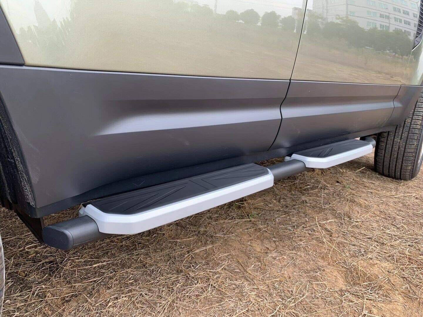 Pedane fisse adatte per Land Rover Defender 110 130 4 porte L851 2020-2025 pedane laterali tutte le barre nerf in alluminio nero lucido, nero lucido con staffe