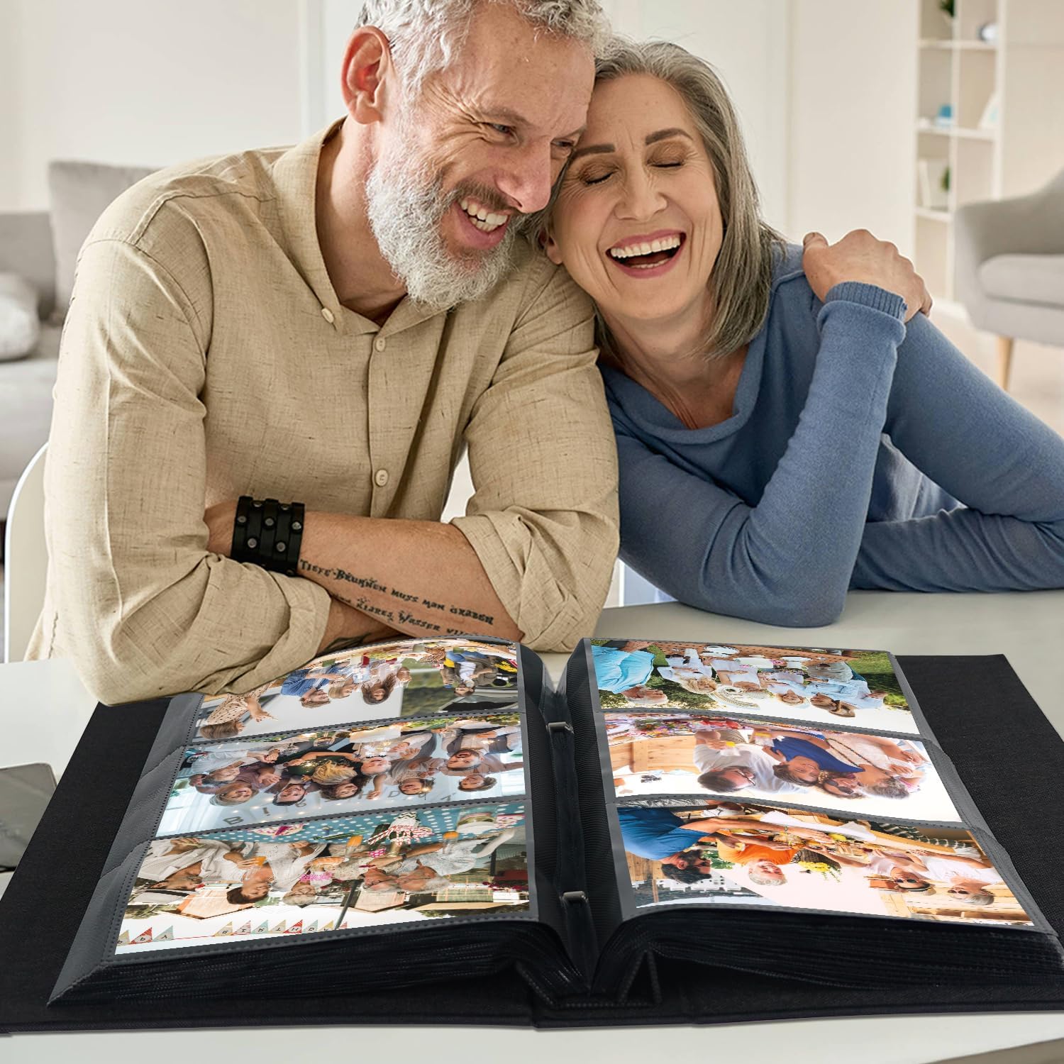 Artmag Fabric Photo Album 4x6 300 Large Capacity for Family Wedding Anniversary Linen Album Holds 300 Horizontal Photos (300 Pockets, Black) - Image 6