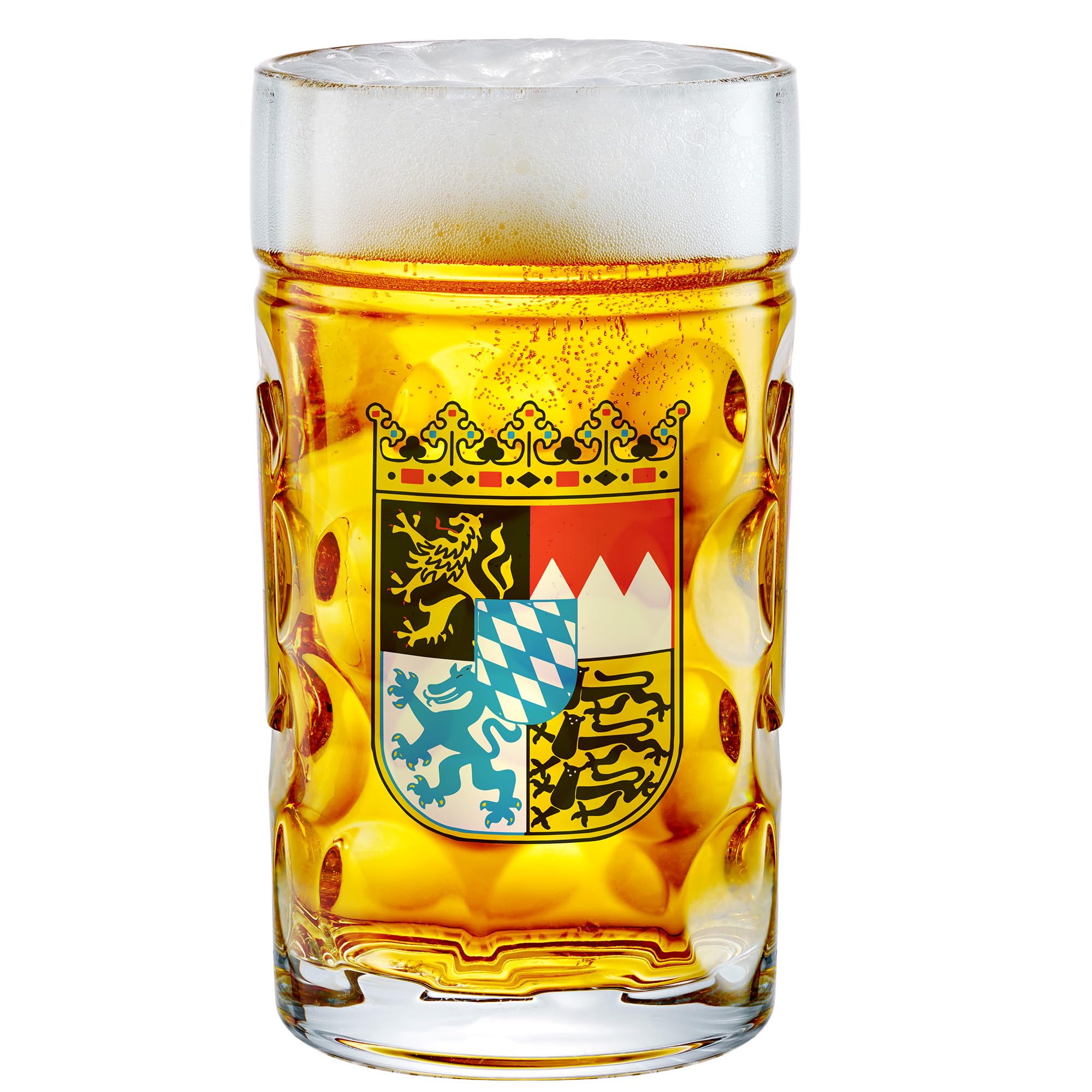 44 Oz Large German Classic Beer Mugs, Dimpled Beer Stein with Handle, Freezer Safe, Beer Mug for Oktoberfest Parties Games, Hot Tea Cup Glasses, Beer Gifts for Men Friends Dad, Set of 1