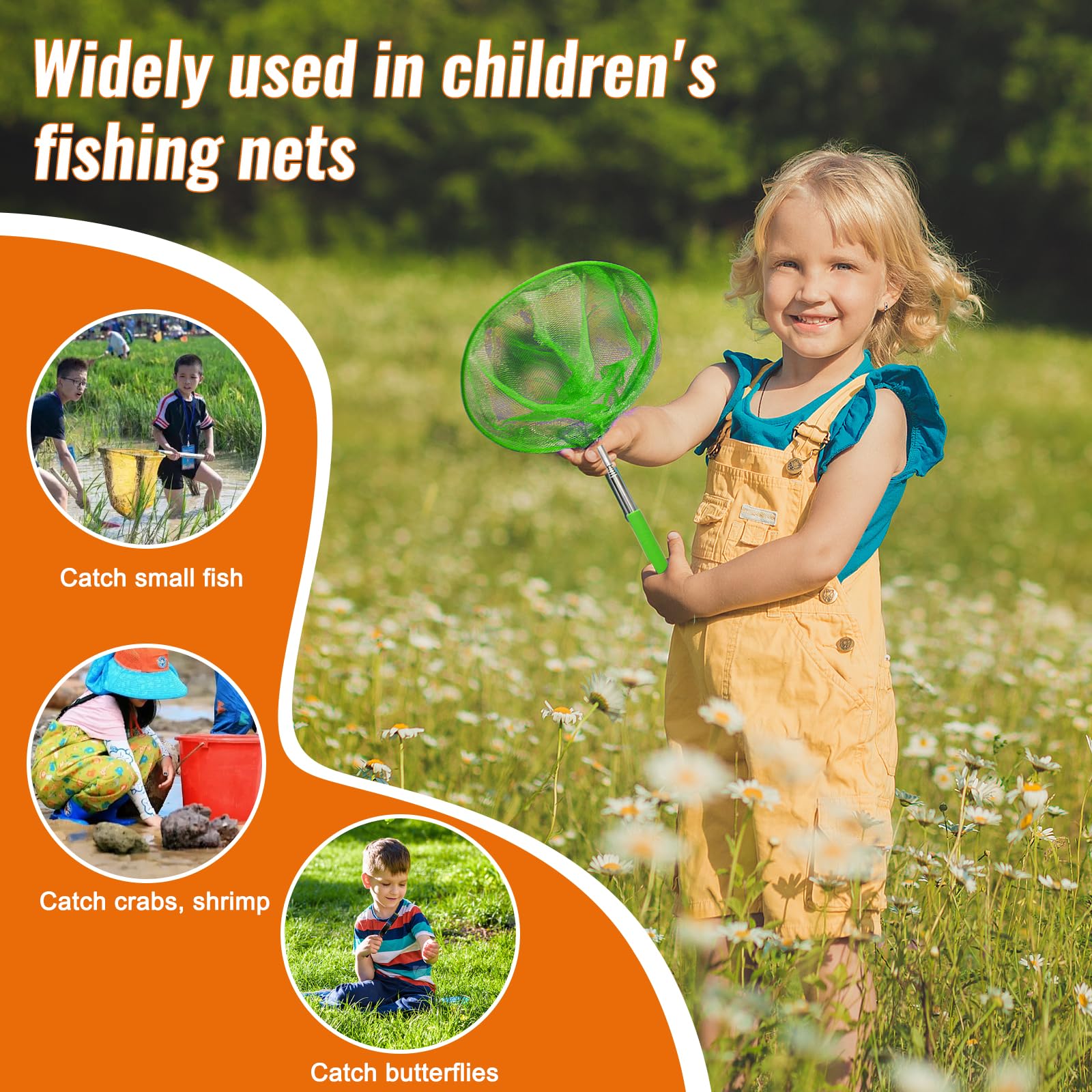 4 Pièces Filet À Papillon Enfant,Filets Télescopiques À Papillons Seaux Pliables Filet Papillon Epuisette Peche Enfant Enfants Filet Pêche Extensible Insectes Filets pour Catching Insects Fishing Play
