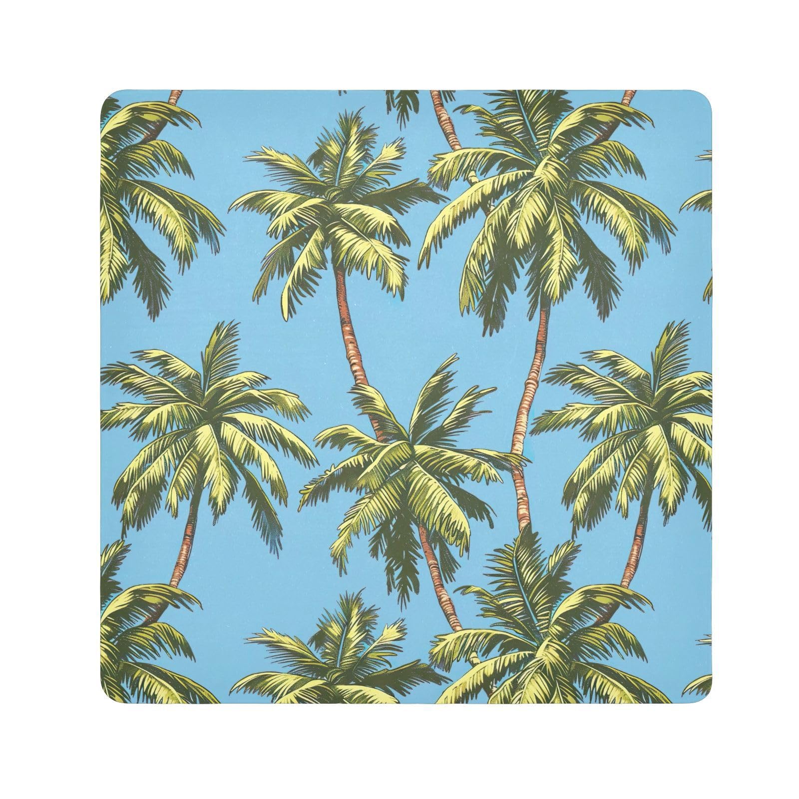 ODAWA Tropical Palm Trees Self Adhesive Cloths 21.7X21.7 Inch Makeup Wrap Cloth Bag Lightweight Foldable Wrapper for Camera Accessories