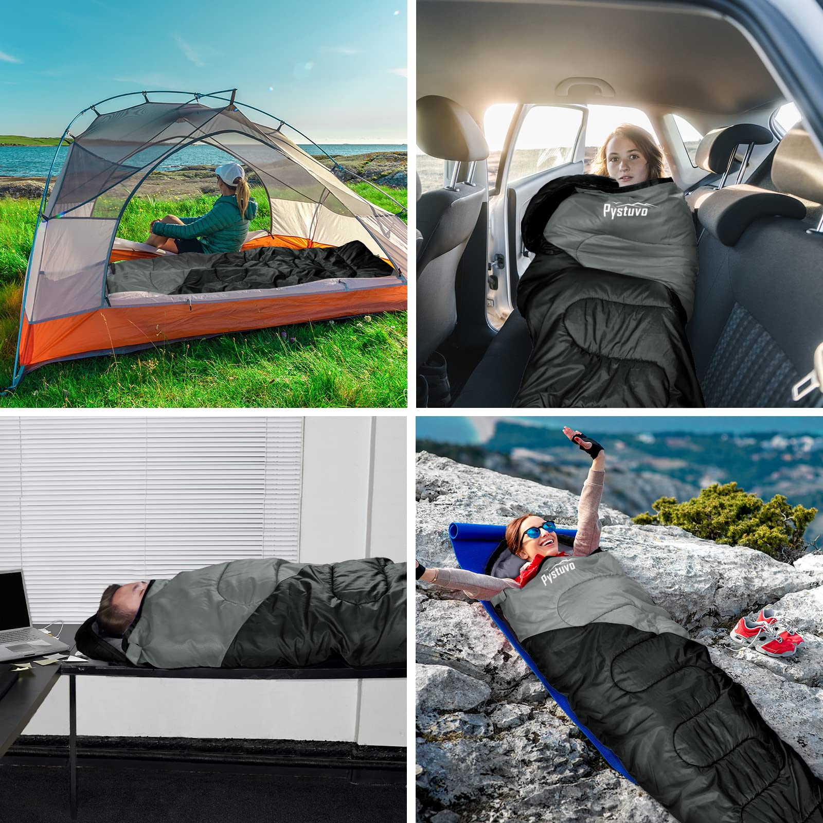 Sac de Couchage pour Adultes, Sac de Couchage 4 Saisons, léger, imperméable, Utilisation en intérieur et en extérieur, Sac de Couchage Confortable pour Enfants, Adolescents et Adultes pour la