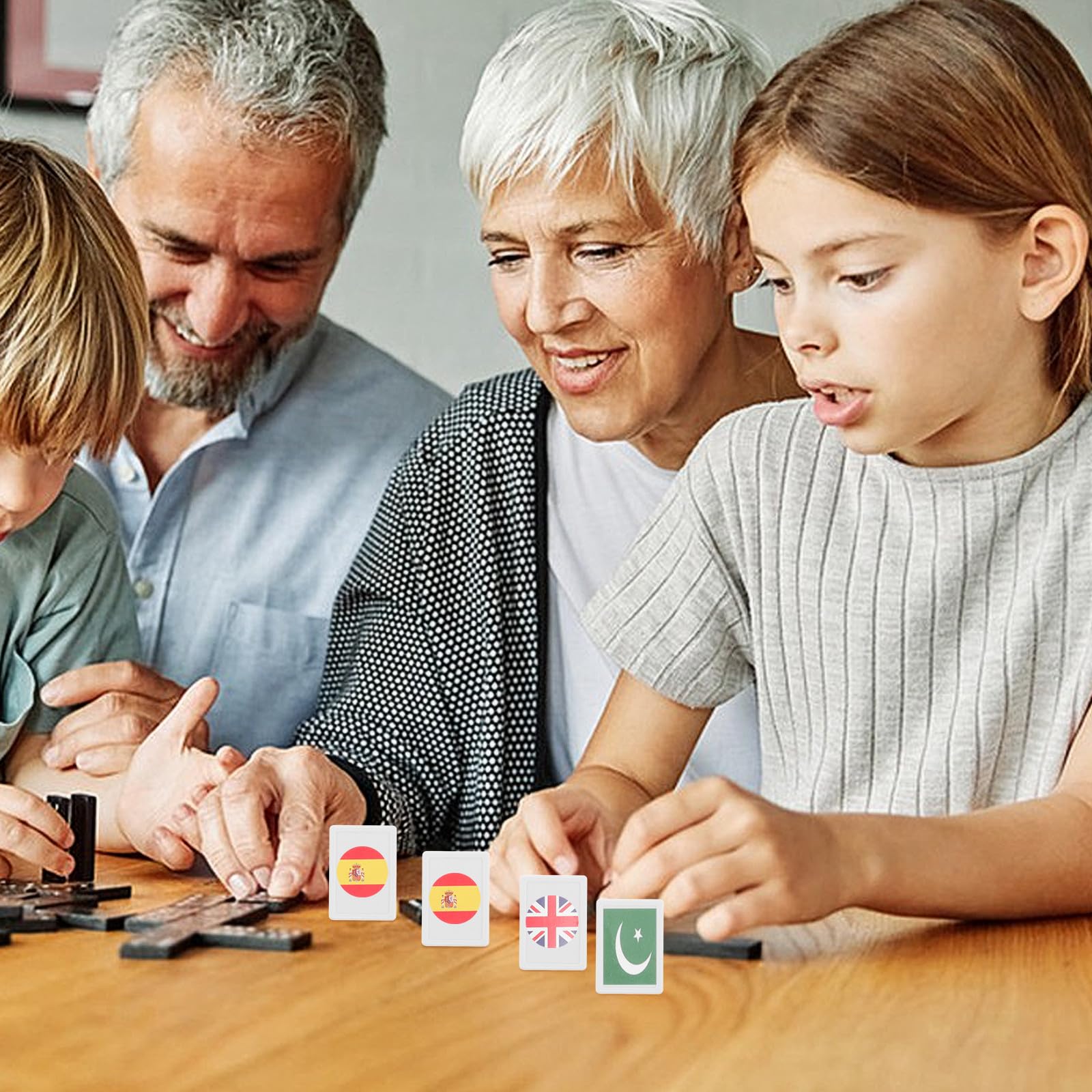 Veemoon Set 65 Pezzi Mahjong Adesivi Bandiere Nazionali, Piastrelle in Plastica Resistenti, Gioco da Tavolo Semplificato per Famiglie e Viaggi, Apprendimento Culturale e Intrattenimento