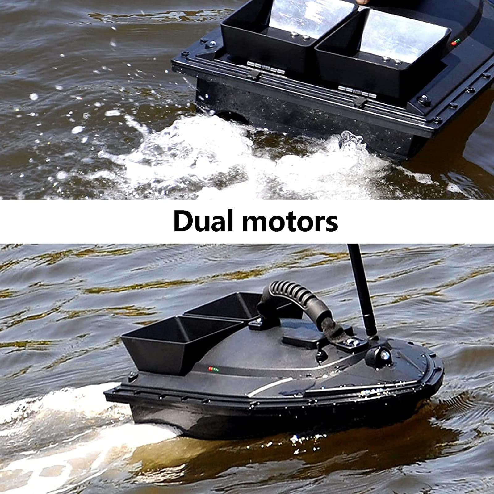 1.3Kg Carga Asistida Pesca Herramienta, Barco Cebador con Control Remoto, Barco Cebo Pesca Distancia Control Remoto 500m, Gran Capacidad 5200Mah Batería, Impermeable y anticolisión