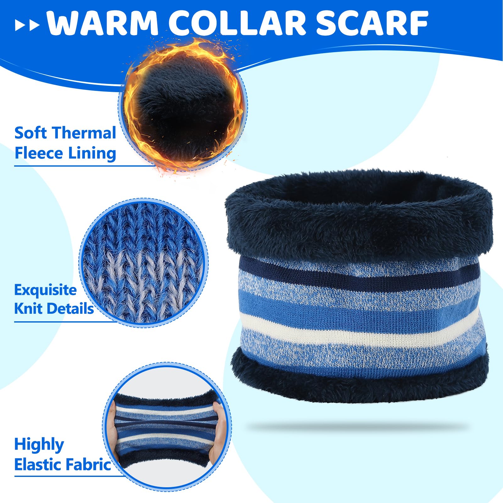 LACOFIA 3 Piezas Conjunto de Gorro Bufanda Guantes Invierno para Niños Beanie Punto con Pompon Sombrero Forro Polar Térmico para Niños 2-7 Años