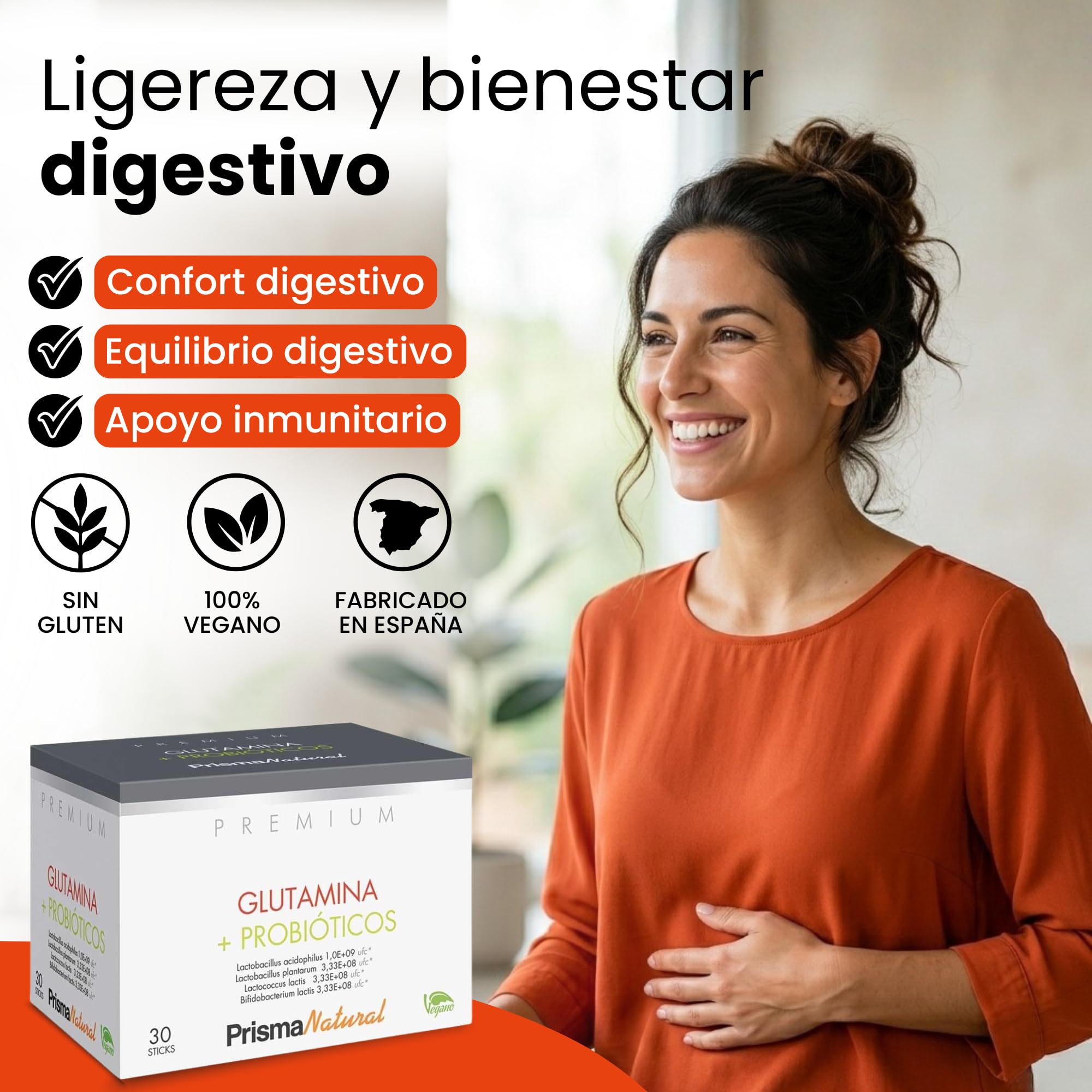 Prisma Natural Glutamine + Probiotics 30 Sticks X 4.37 g, dezodorant