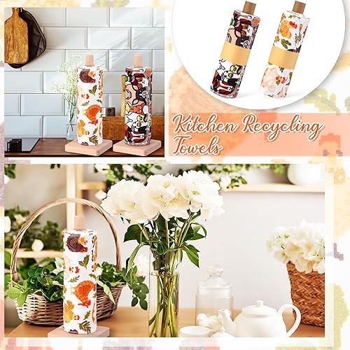 Miniatura 3 de 50 toallas de papel reutilizables sin papel, paños de algodón reutilizables, absorbentes, lavables, con rollo, paños de cocina sin papel para