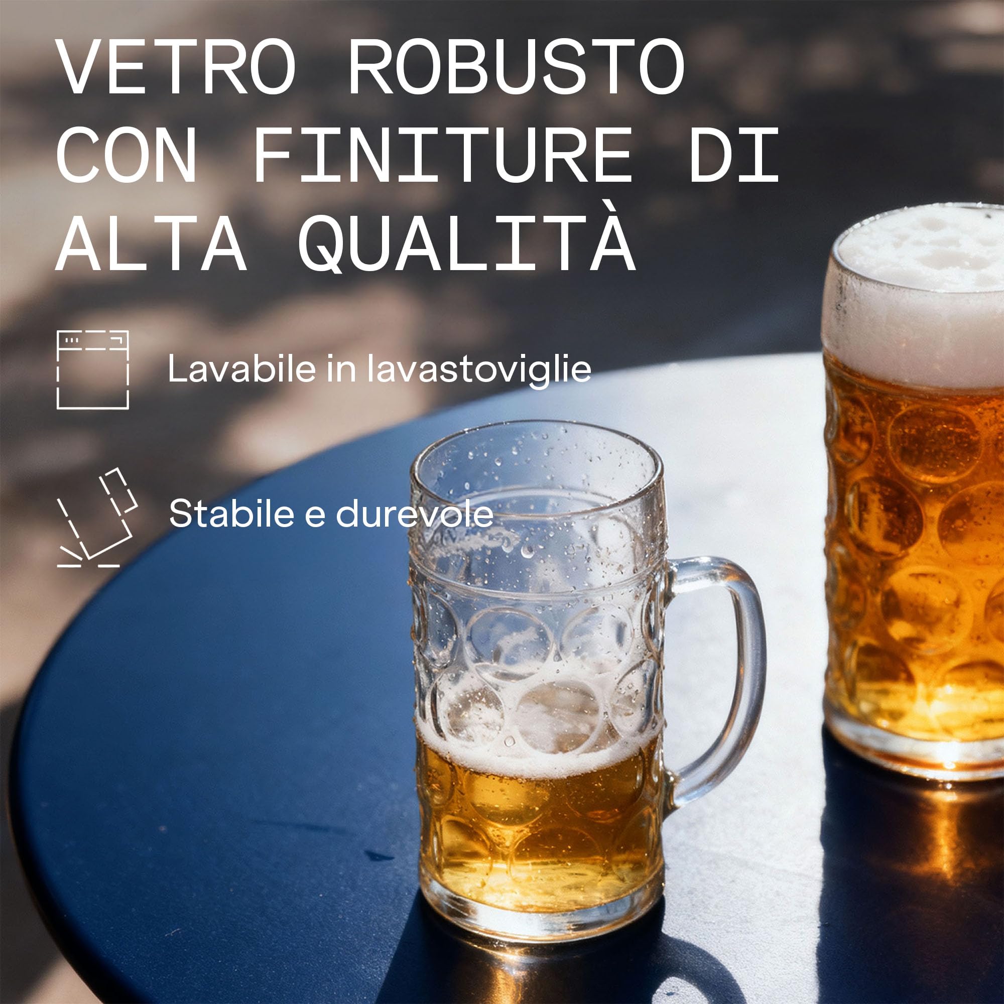 Stoelzle, boccale da birra tradizionale “Isar”, da 0,5 l, originale Oktoberfest, set da 6 pezzi, lavabile in lavastoviglie e di alta qualità