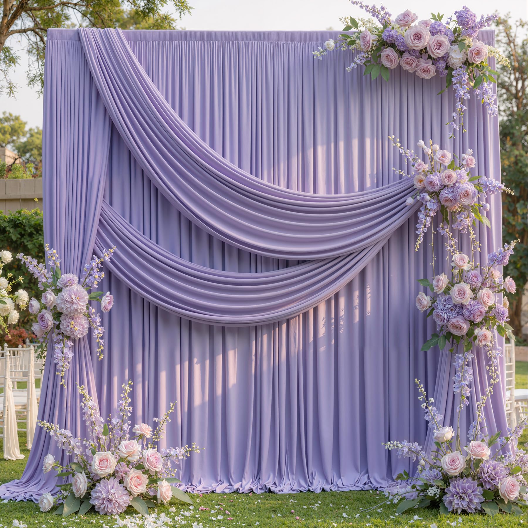 10ft x 10ft Wrinkle Free Black Backdrop Curtains for Parties, 2 Panels 5ftx10ft Polyester Photo Backdrop Drapes for Wedding Birthday Graduation Photography Background — view 18