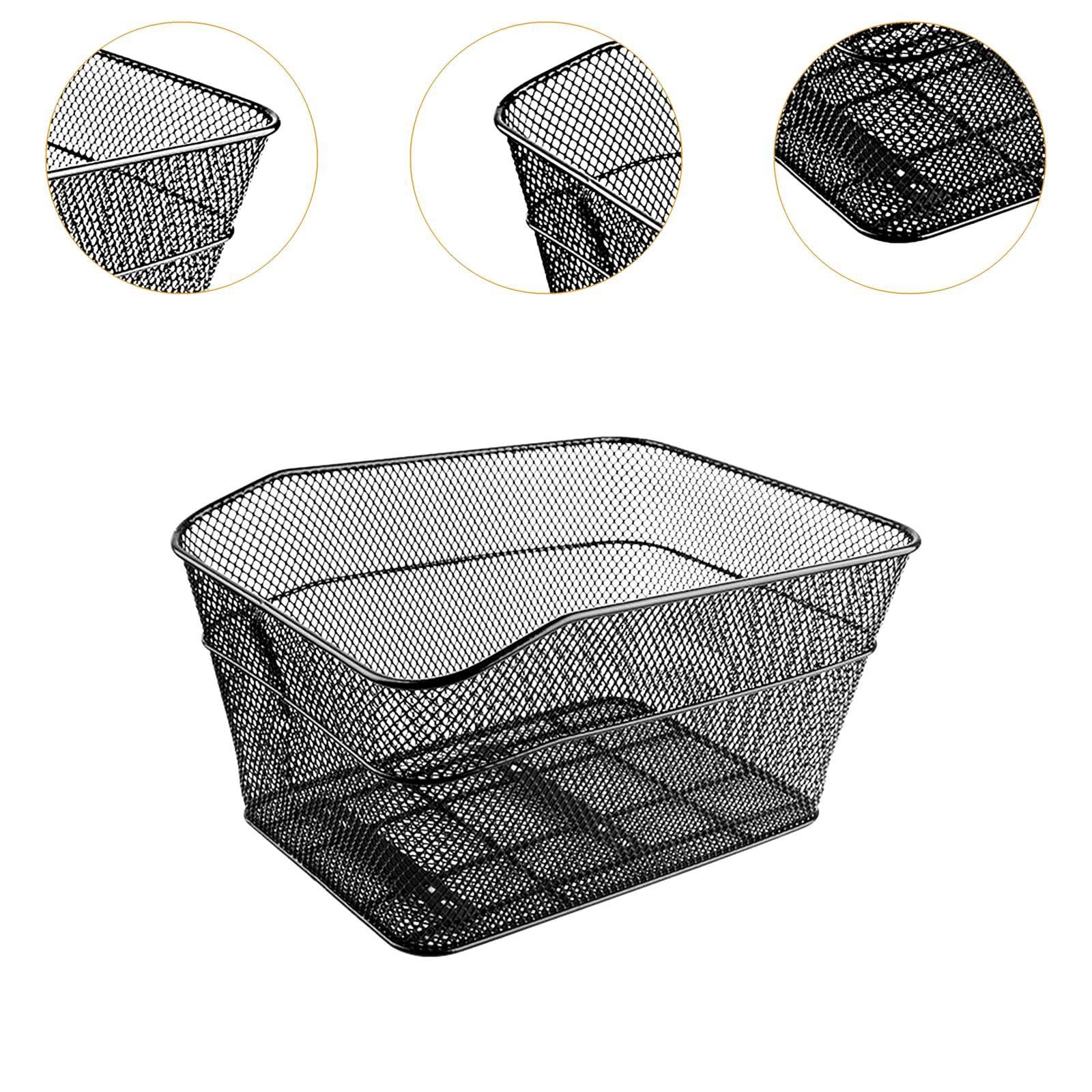 Koszyk rowerowy z przodu/tyłu Koszyk rowerowy tylny metalowy o dużej pojemności 15,35 x 12,01 x 7,68 cala dla zwierząt domowych pasuje do wszystkich ram rowerowych