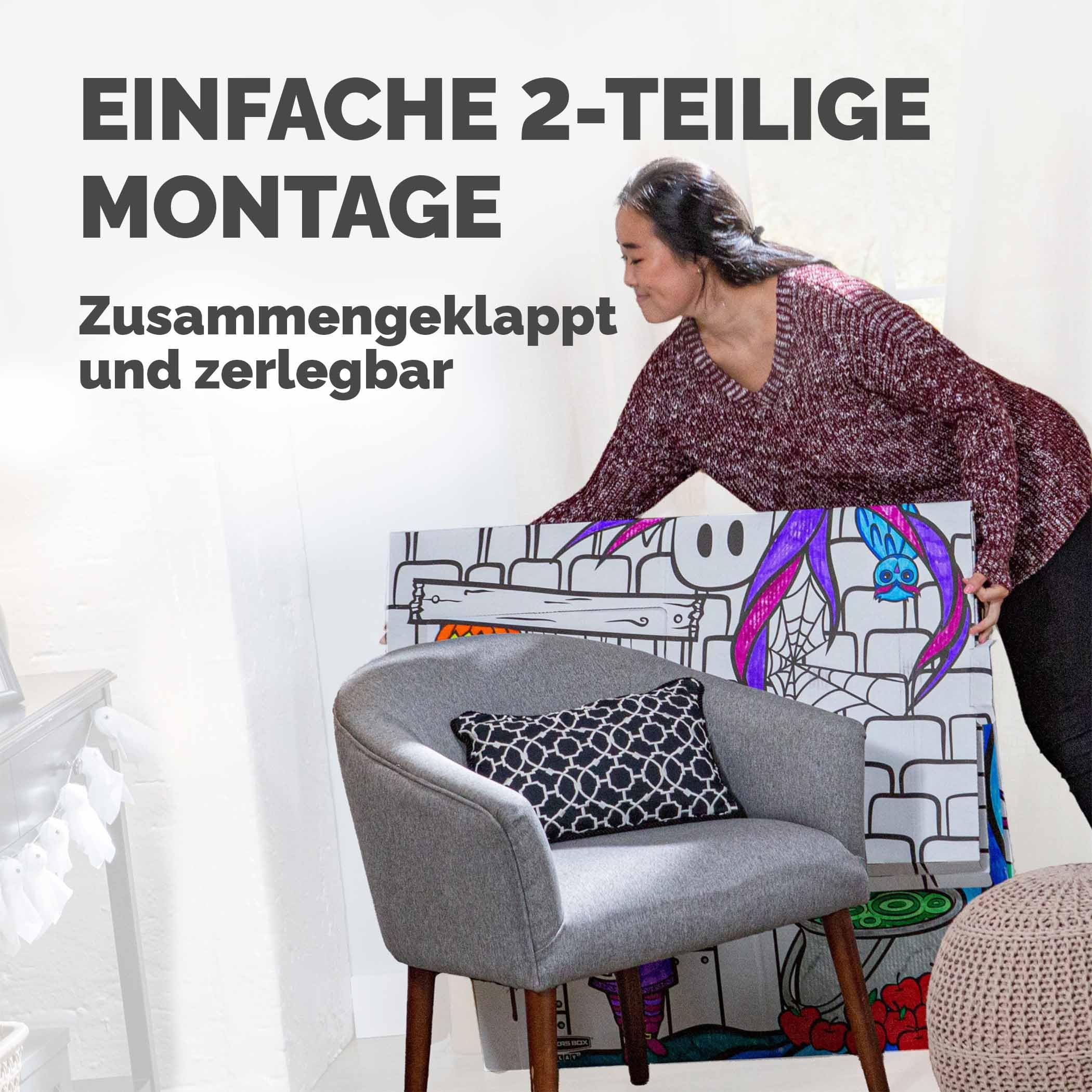 BANKERS BOX AtPlay -Treats & Eats Pappspielhaus für Kinder - Colour-In Craft Cafe Design - FSC-Zertifiziert & 100% recycelbar - Kreative Indoor-Spielhaus Spielzeug XXL (81.3x96.5x121.3cm) - Alter 3+