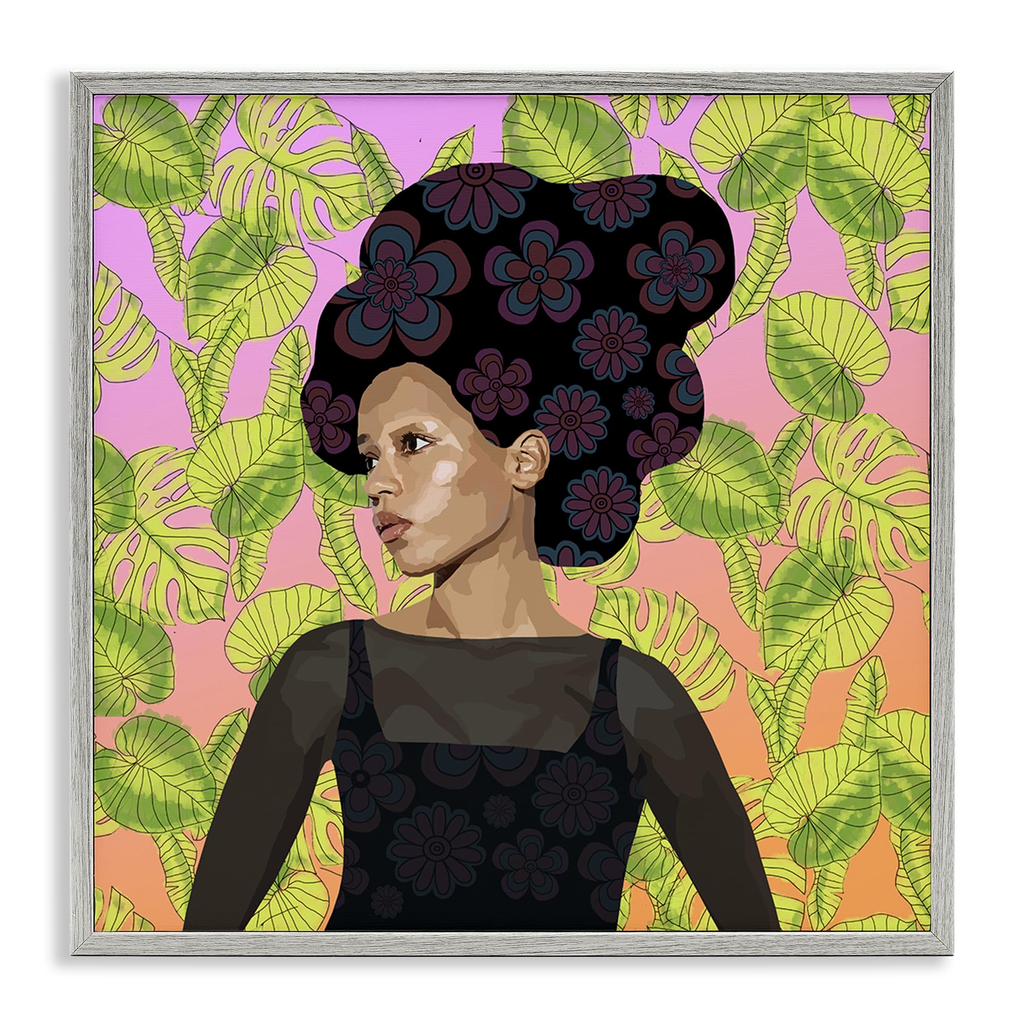Stupell Industries 'Whispers Of Bloom', Framed Giclee Art, Gray, 17 x 17 Inches, Easy to Hang and Sturdy, Made in USA, by Lynnda Rakos