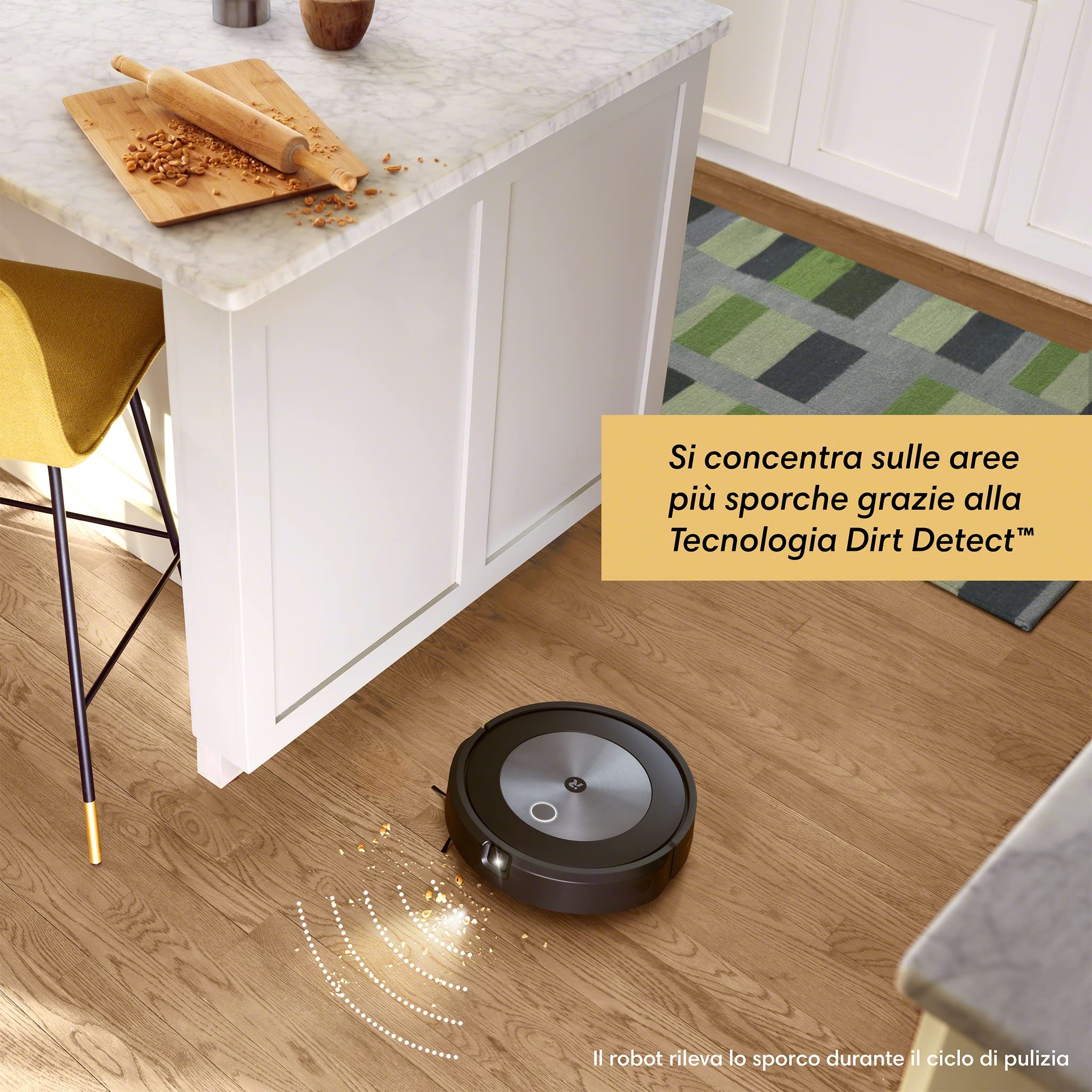 iRobot Roomba J7, Robot Aspirapolvere Wi-Fi, Mappatura Intelligente, Rilevamento Ostacoli, 2 Spazzole Multi-Superficie, Adatto Animali Domestici, Programmabile con App e Assistente Vocale, Bronzo