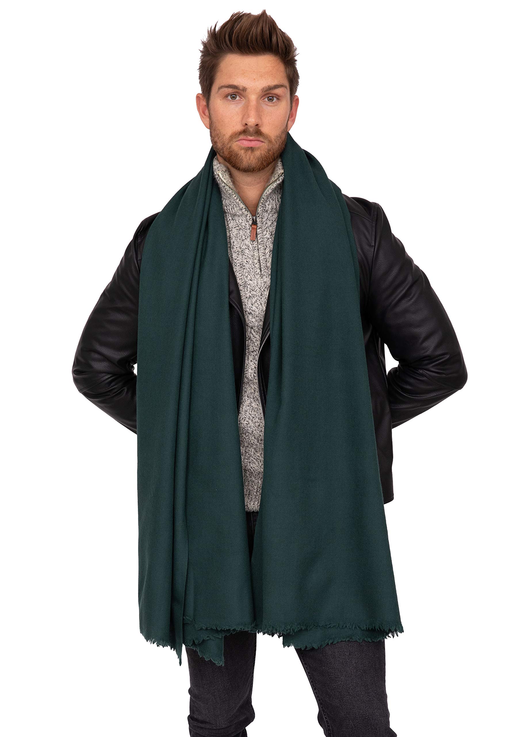 Wool Scarf for Men Winter Scarf Mens Merino Wool Blanket Scarf  Ethical Gifts for Him Kasa Frayed