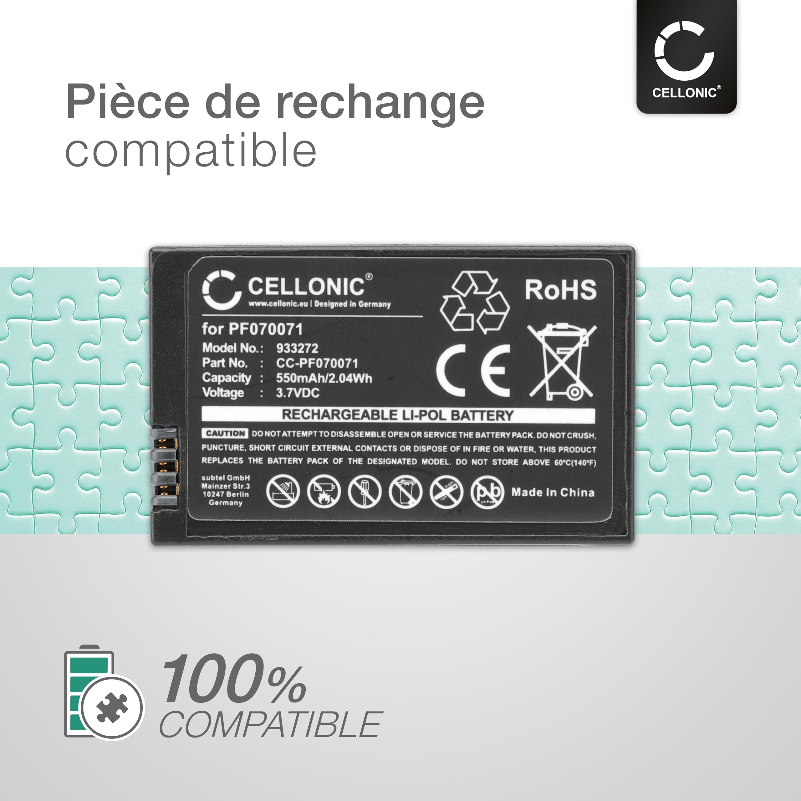CELLONIC 2X Batterie Compatible avec Parrot Airborne Cargo, MCSAS00314
