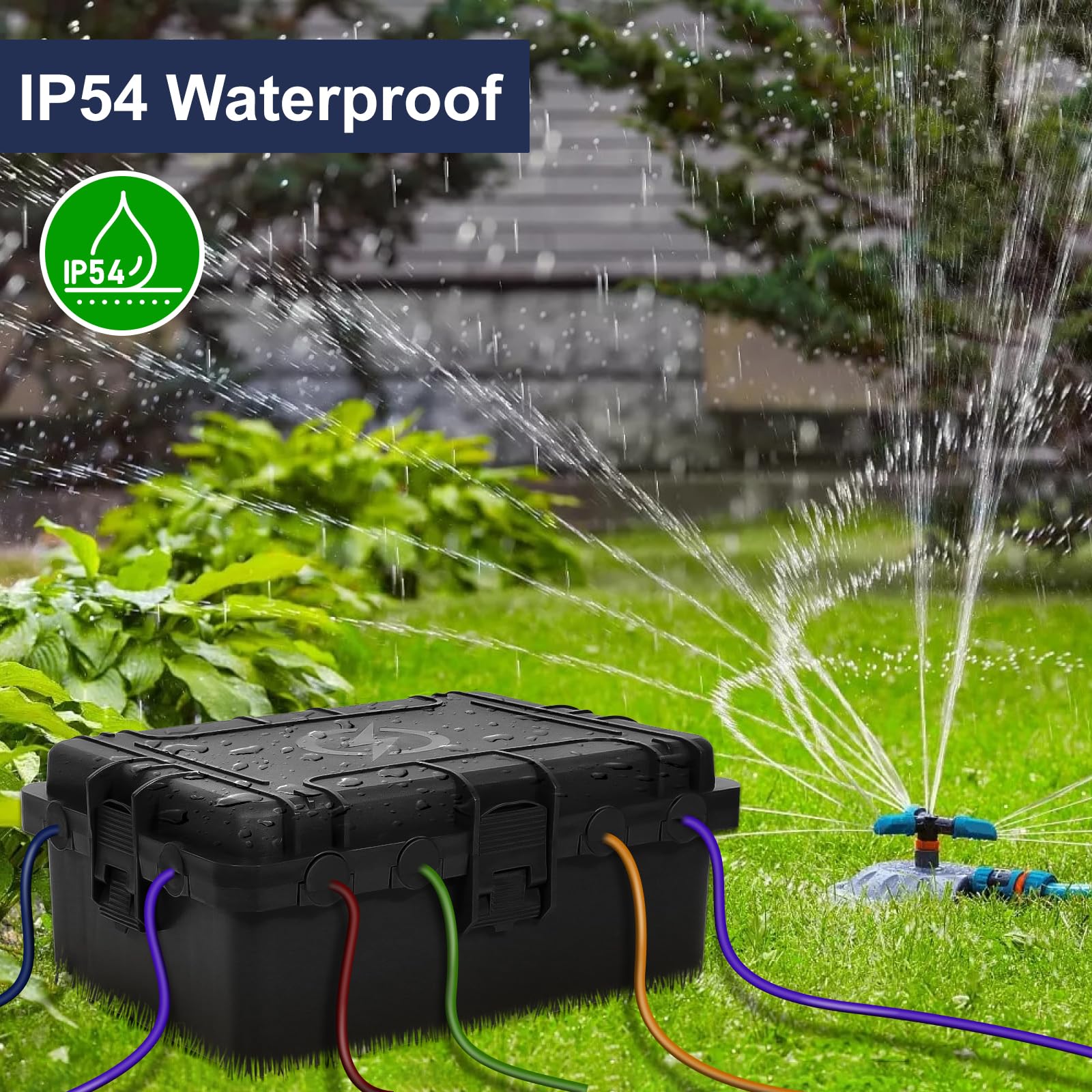 Large Outdoor Electrical Box IP54 Waterproof Black (12x9x5) — Amazon image 2