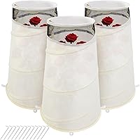 Vista 1 de 3 conos de rosas emergentes para protección de invierno, 20 x 13 x 9 pulgadas, cubierta protectora de collares de rosas de invierno, protección