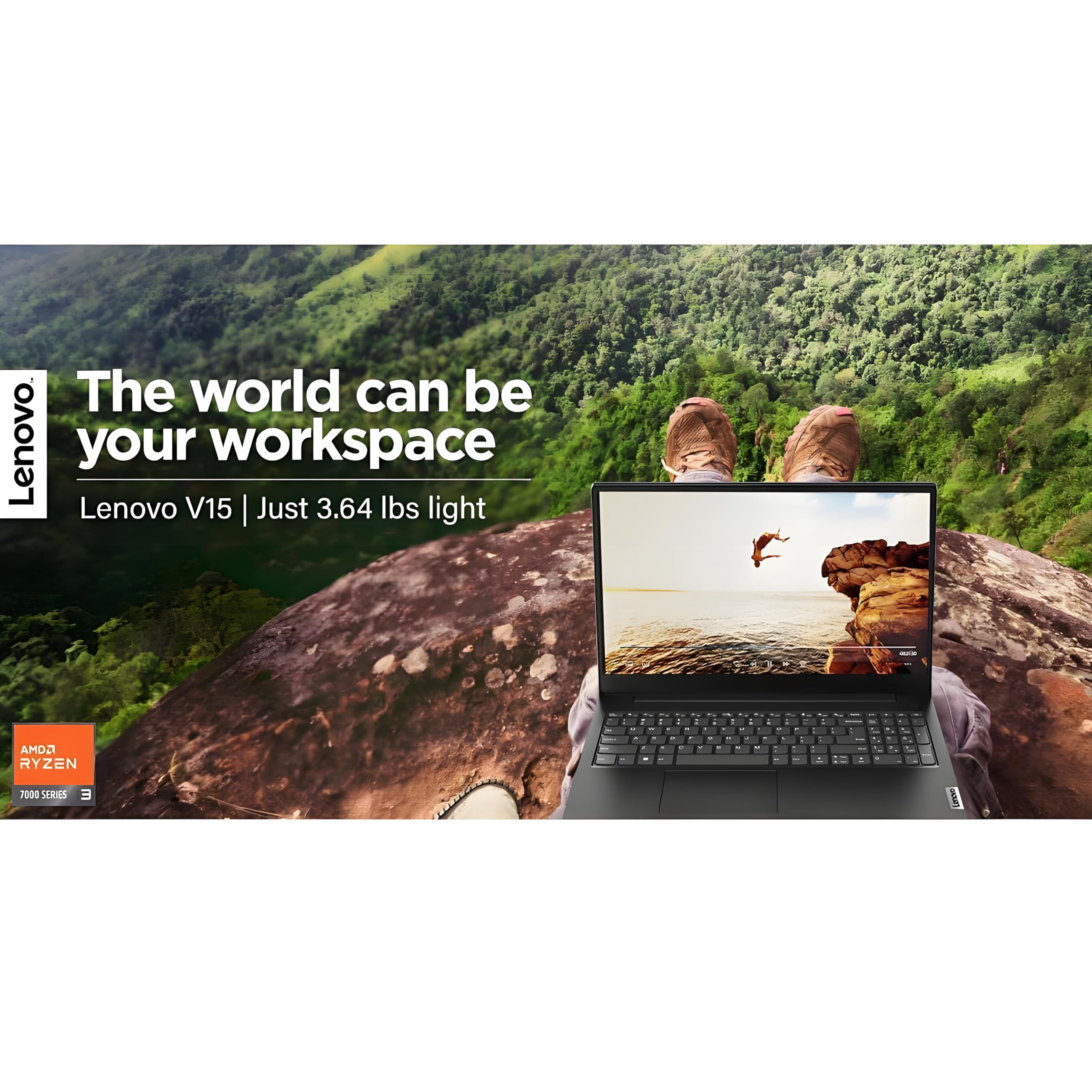Lenovo 2026 V15 Laptop for Student & Business with Microsoft Office, AMD Ryzen 3 7320U (Beat i7-1065G7), 15.6'' FHD, Long Battery, 16GB RAM, 512GB SSD, Ethernet Port RJ-45, Windows 11 Pro, No Mouse