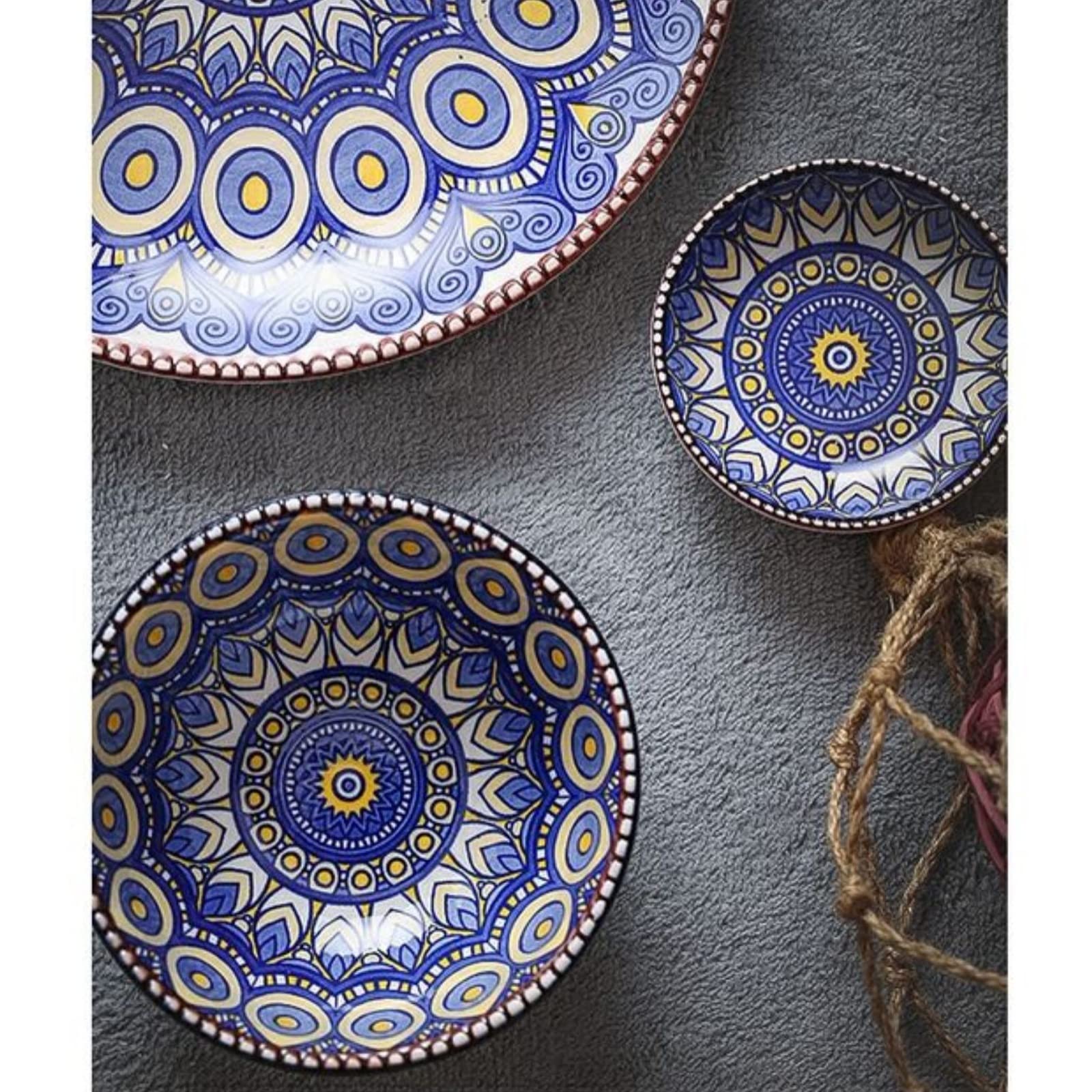 Salaterka miska do makaronu salaterka miska ceramiczna miska na ryż dom spersonalizowana miska na chleb miska deserowa egzotyczny styl ręcznie rysowana miska kreatywna zastawa stołowa zupy i miski do sałatek (kolor: A)