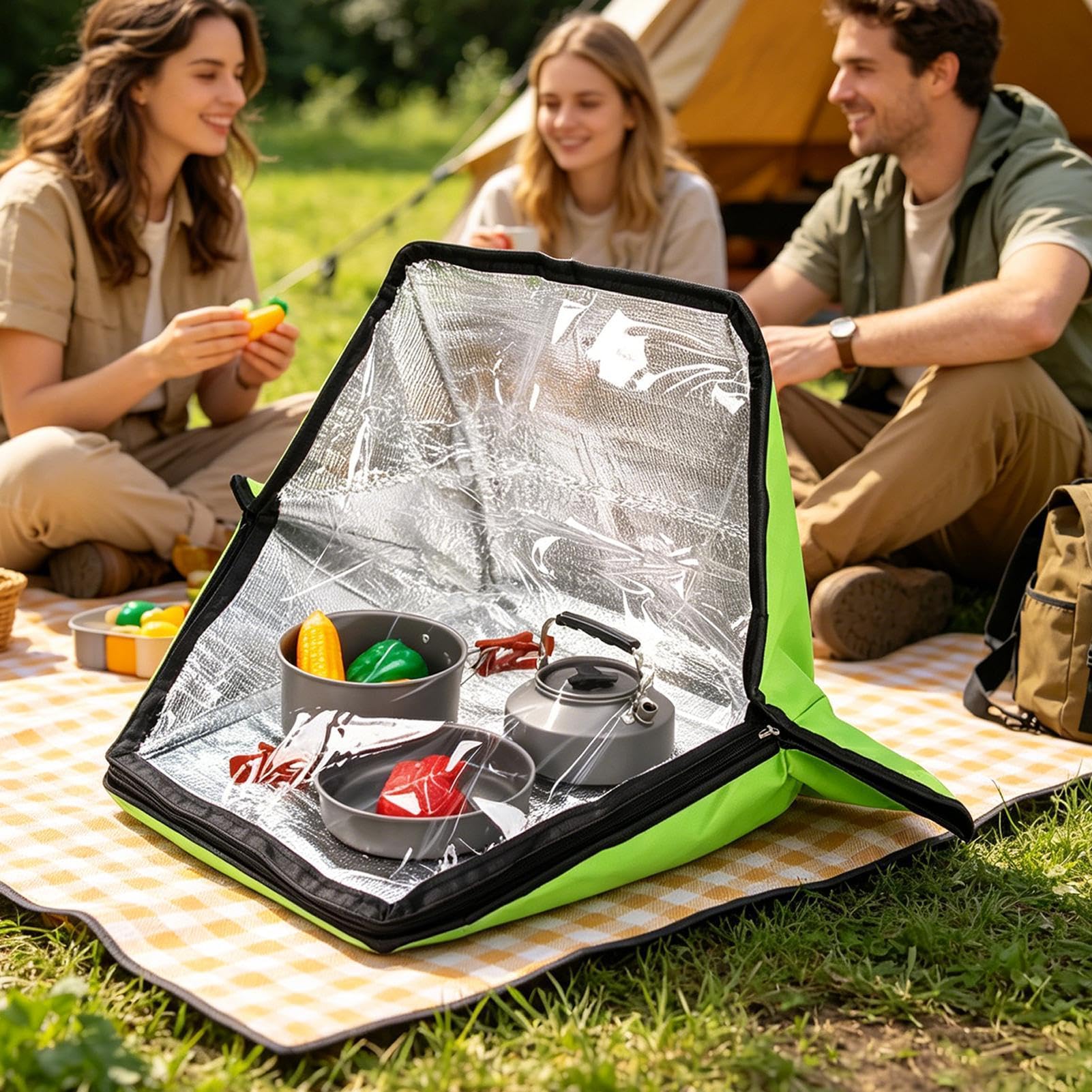 Forno Solare da Campeggio Pentole Pieghevoli per Riscaldamento del Cibo | Forno Solare per Sopravvivenza e Preparazione Per Addestramento Sopravvivenza Escursionismo Camper Vita Outdoor Appassiona
