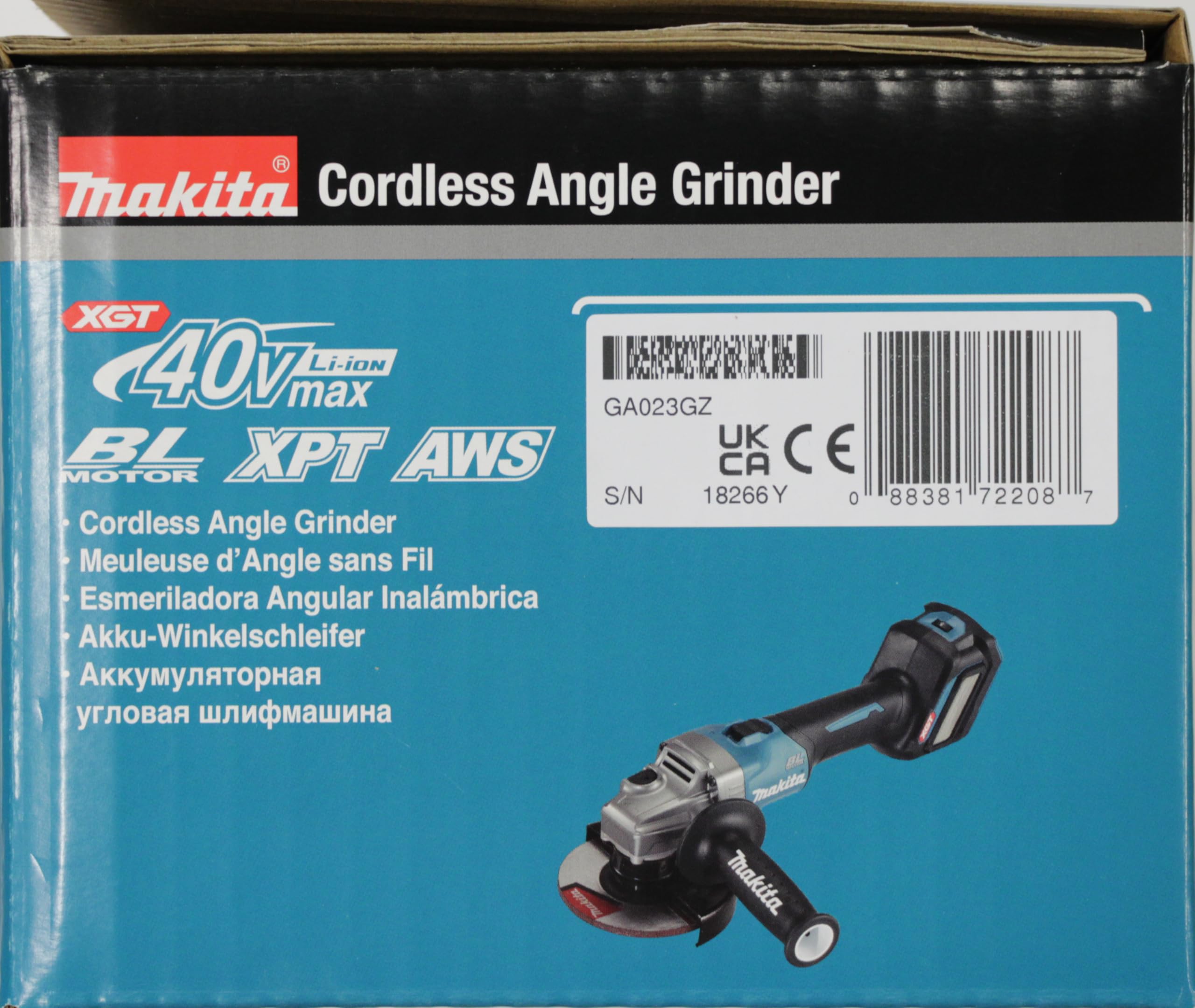 Makita GA023GZ - Smerigliatrice angolare brushless, 40 V, 125MM