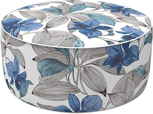 LVTXIII - Taburete inflable otomano con asa, reposapiés, puf para interiores o exteriores, para casa, patio, jardín y campamento, 21 pulgadas de