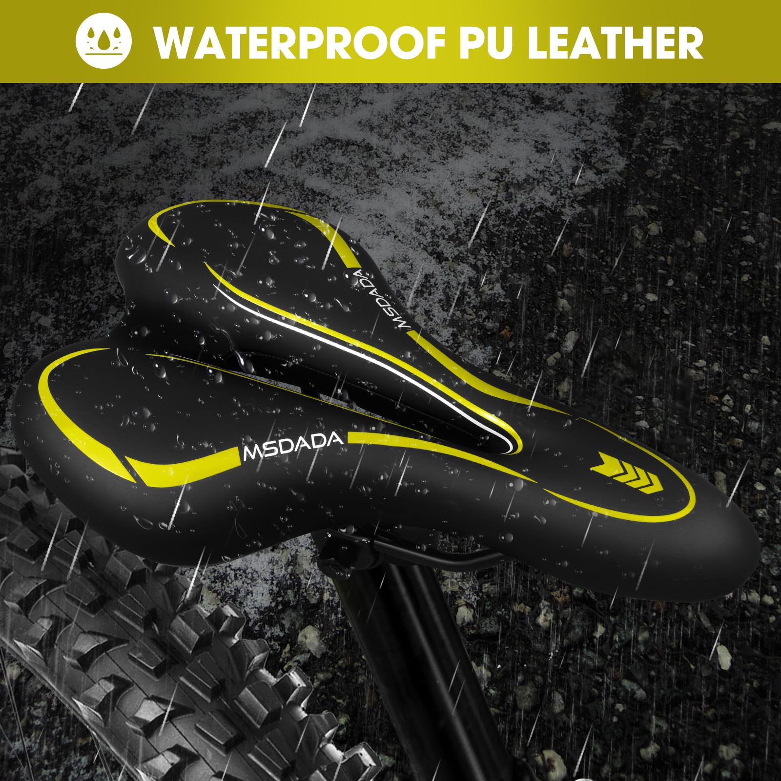 Sella Bicicletta MSDADA In Gel - Impermeabile, Ergonomica Per Uomo, Mountain Bike E BMX - Foto 2