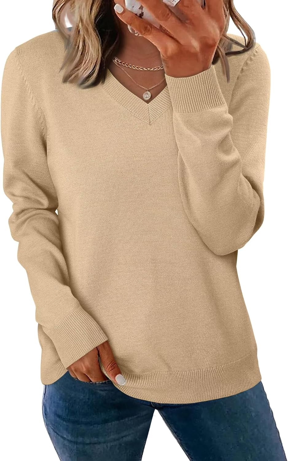 Womens Casual Long Sleeve Sweatshirt Soft Lightweight Cozy Knit Pullover Top 2025 - Image 4