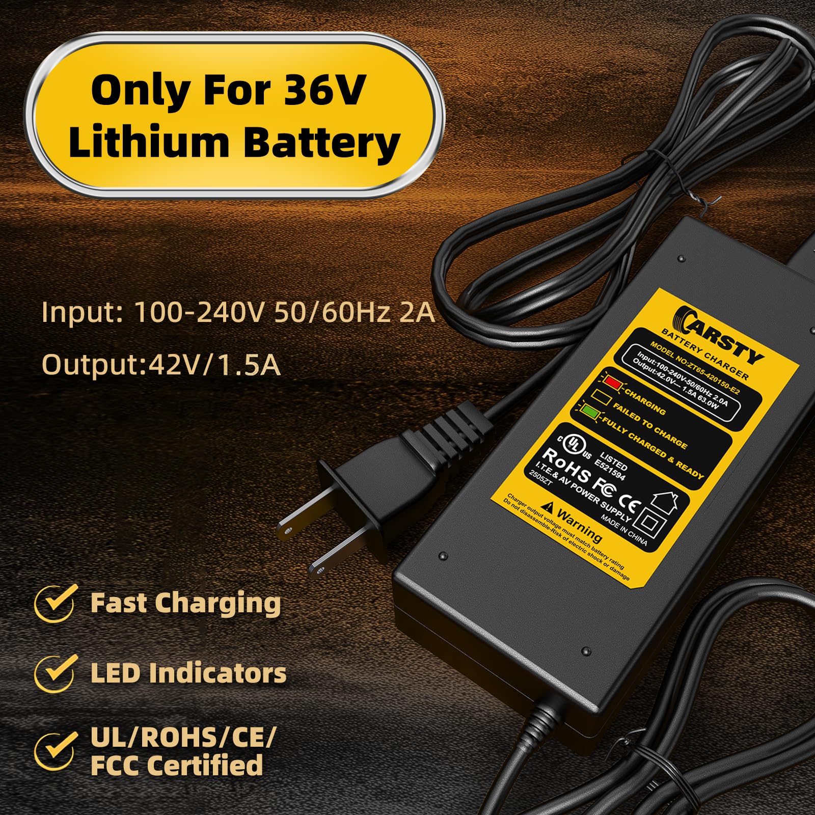 Amazon.co.jp: Carsty ホバーボード充電器 42V 電動スクーター充電器 5