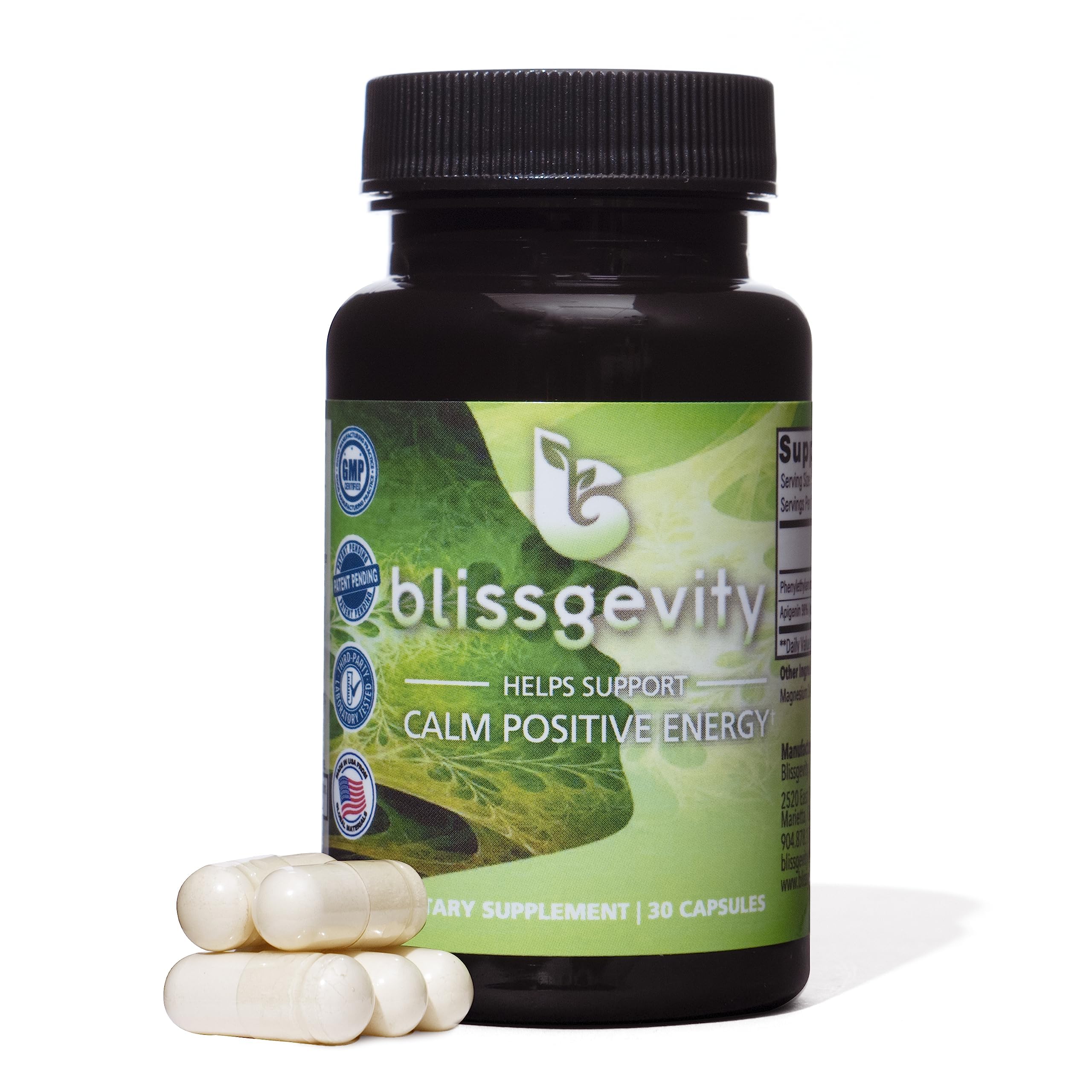 150mg Apigenin - Phenylethylamine - Mood Support Supplement - Promotes Euphoria, Focus, and Mental Clarity - Natural Stress Relief - Calm Support - Intimacy Enhancer - 30 Capsules