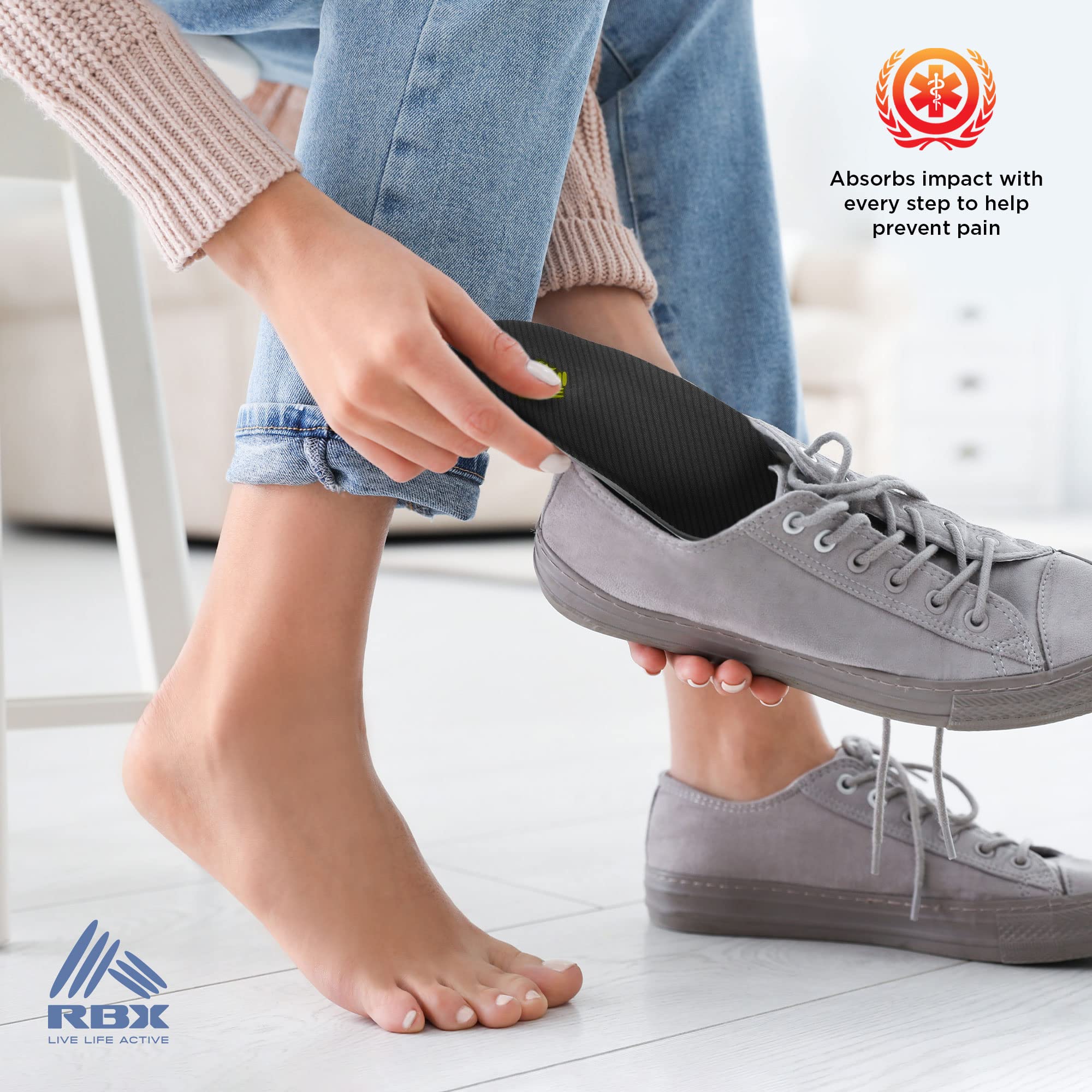 Amazon.com: RBX Plantar Fasciitis Ortho Insoles, 3/4 Size for