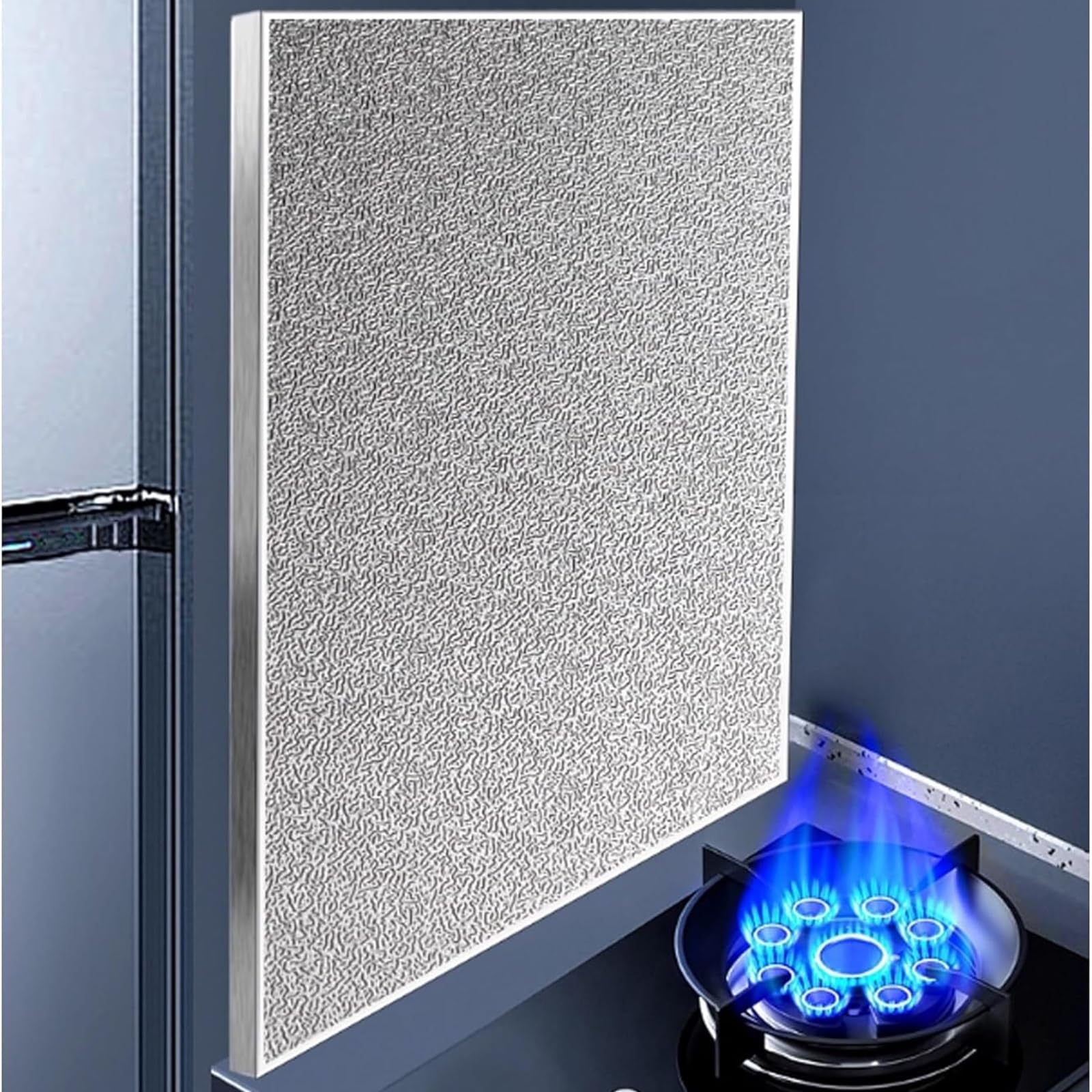 Tablero de aluminio con protección contra el calor, escudo térmico magnético para refrigerador, chimenea, protección de cocina, tamaño de 24 x 24 pulgadas