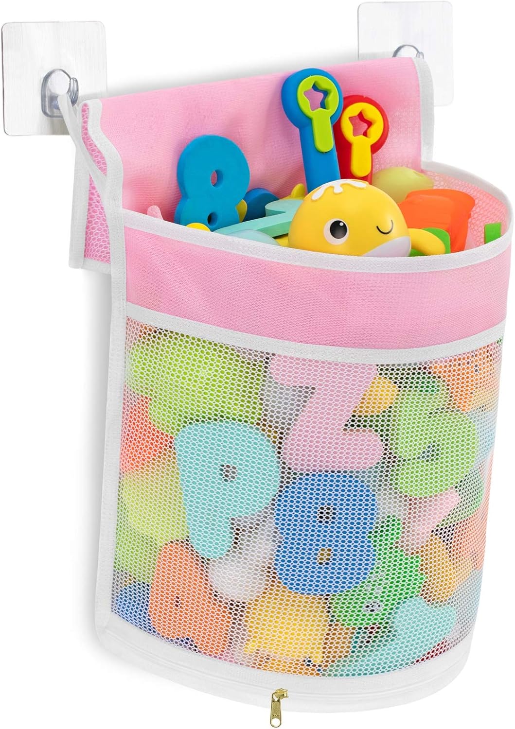 FHDS Clever Zippered Mesh Bath Toy Organizer, Multiple Ways