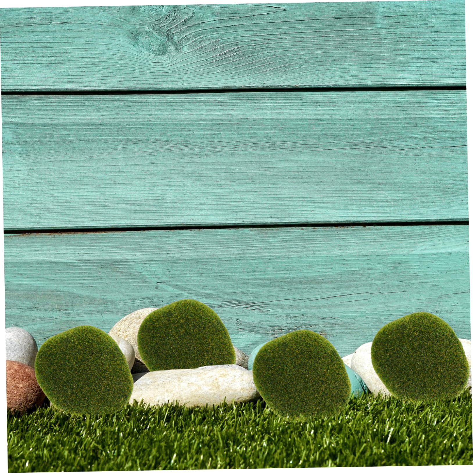 PRETYZOOM Decorative Moss Stone Props Mossy Rock Decor 43pcs Moss and Artificial Rocks