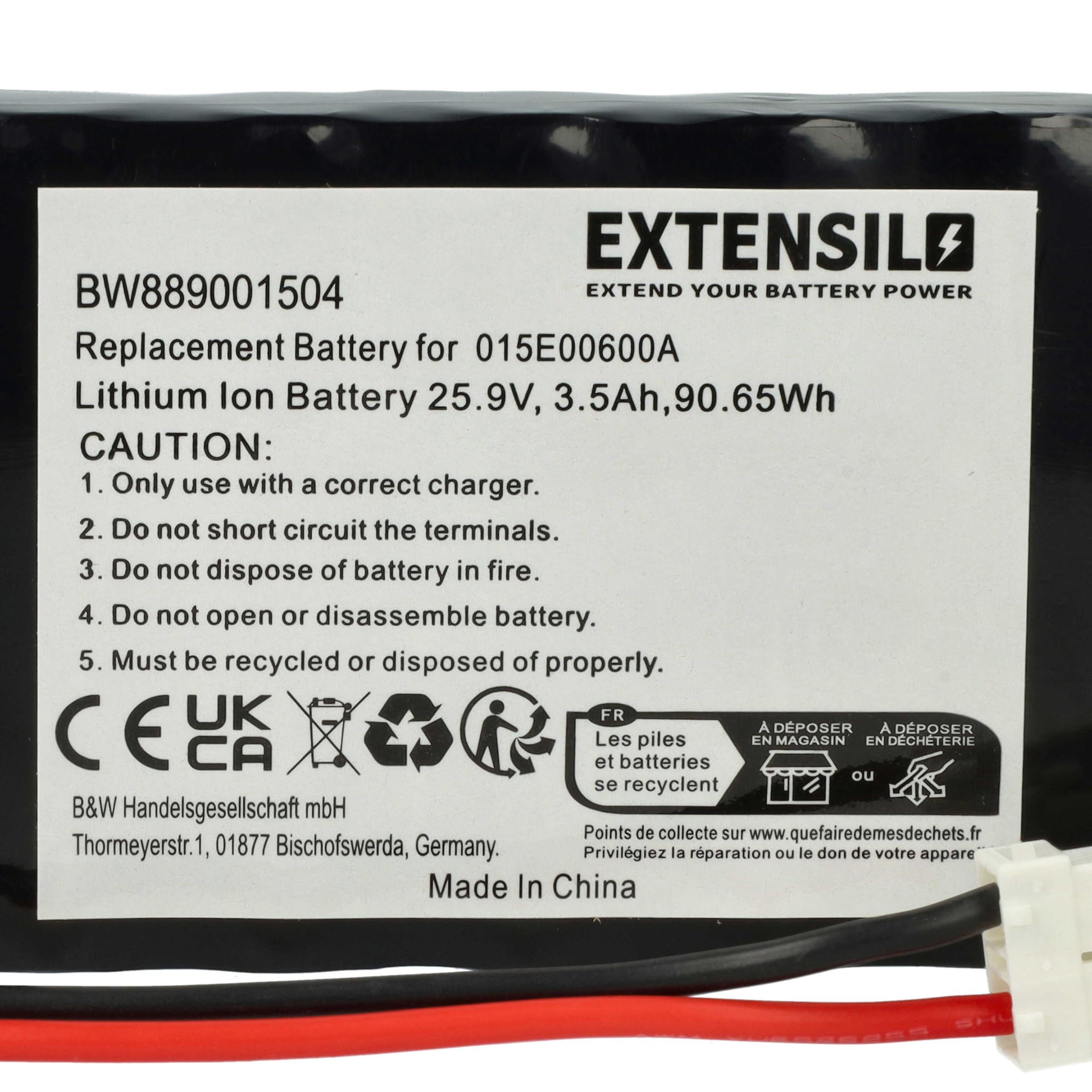 vhbw batteria sostituisce Ambrogio 015E00600A per 3500mAh, 25,9V, Li-Ion