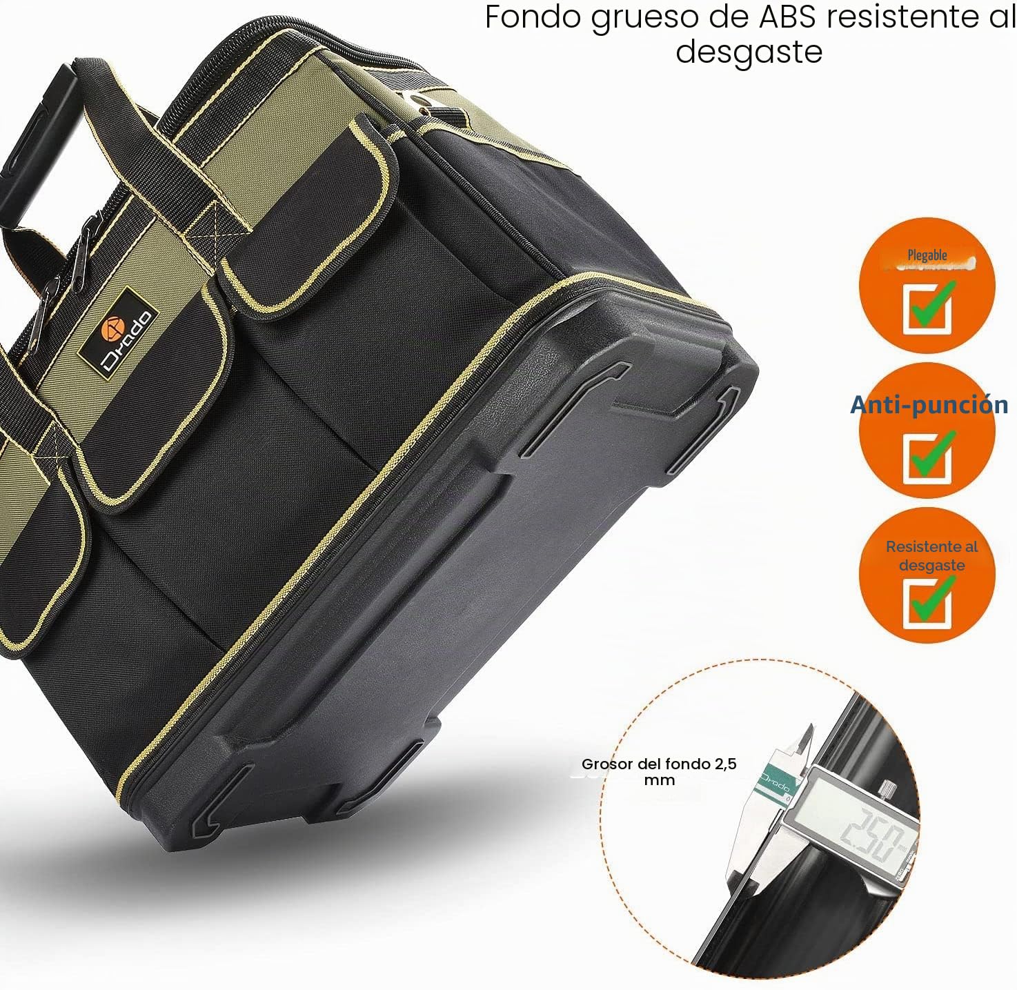 Drado Bolsa de Herramientas Profesional e Impermeable Con Correa Ajustable Para el Hombro (40 x 23 x 28 cm)