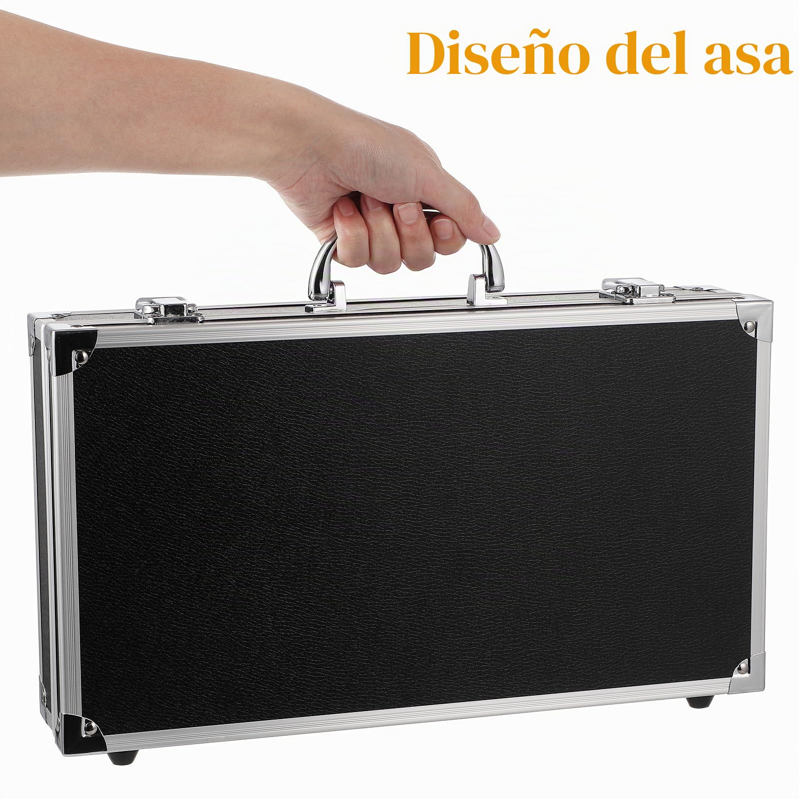 DOITOOL Maletín De Aluminio De Plata Con Maletín De Aluminio Para Hombres O Estuche Rígido De Metal Con Espuma Para Viajeros Equipaje Artesanal Viaje