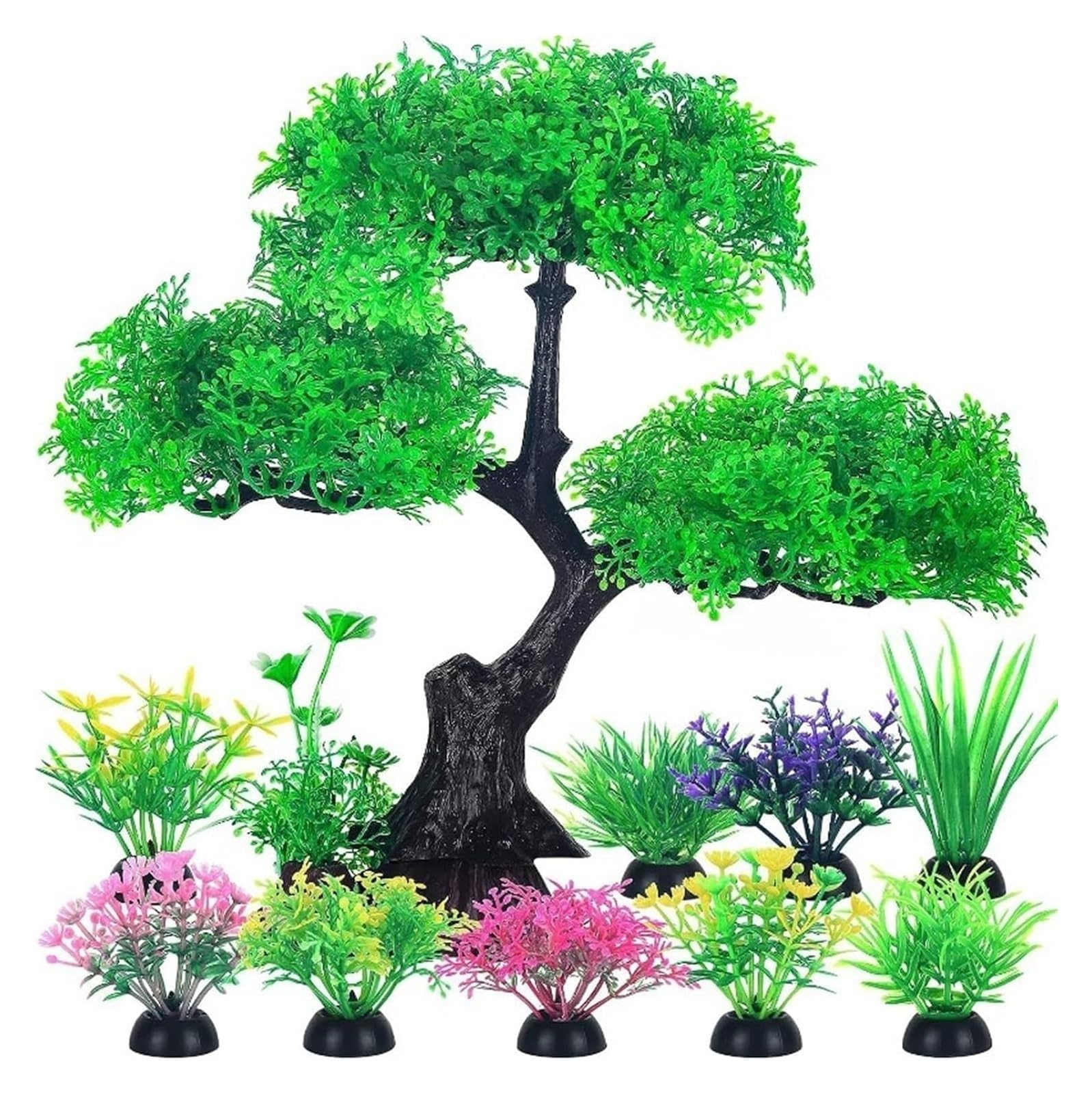 UULIMAXONT Simulated aquarium plants, Artificial ABS Aquarium s Fish Tank Water Weeds Decoration Multicolor