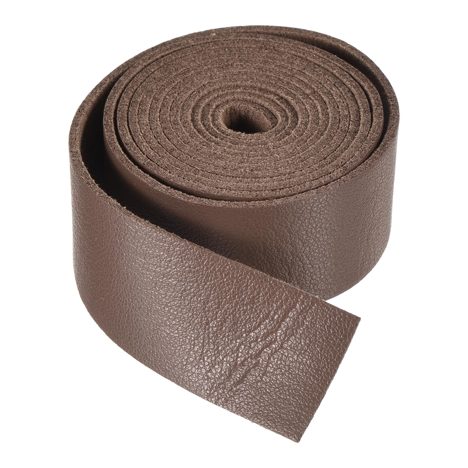 DMiotech Brown Faux Leather Strap 0.8 Inch Wide 39 Inch Long Flat Leather Belt Strip 1.3mm Thick Single Sided Cord for Arts Craft DIY Traction Ropes