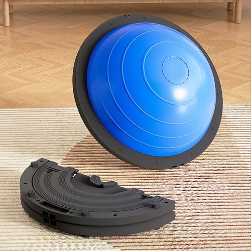 Vtory Foldable Balance Ball, Upgrate Half Ball Balance Trainer for Workout, 1300 lbs Capacity Stability Ball, 23.5 Inch Yoga Half Ball, with