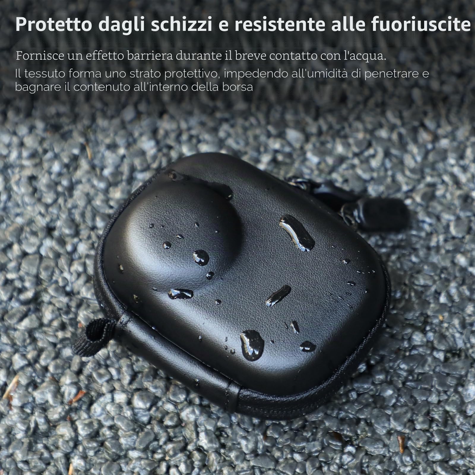 AMAZEAR Custodia da Trasporto per Accessori Insta360 GO Ultra - Borsa da Viaggio Compatta in Pelle Rigida con Interno Morbido, Protezione e Organizzazione,Nero